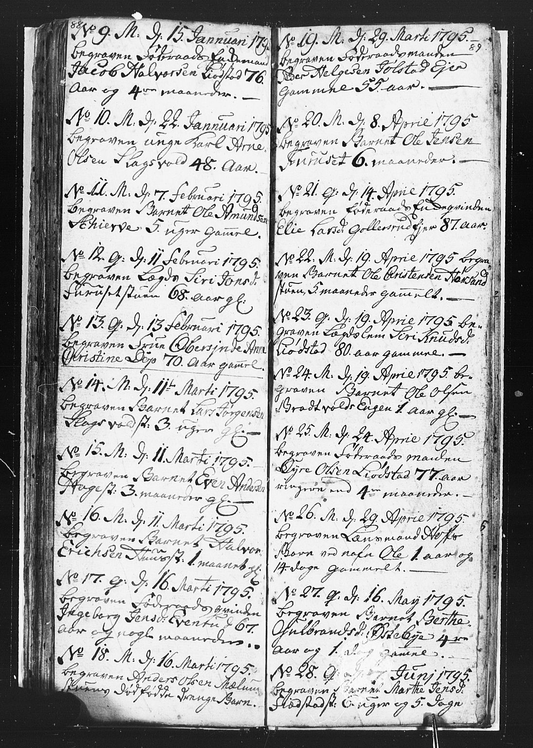 Romedal prestekontor, SAH/PREST-004/L/L0002: Parish register (copy) no. 2, 1795-1800, p. 88-89