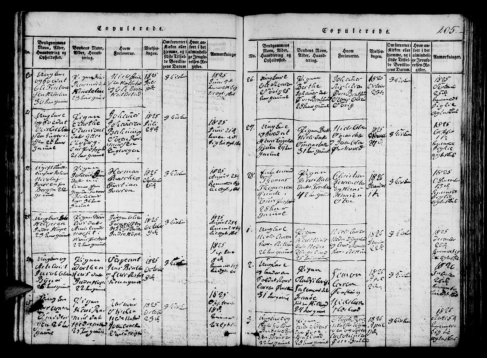 Fana Sokneprestembete, SAB/A-75101/H/Hab/Haba/L0001: Parish register (copy) no. A 1, 1816-1836, p. 205