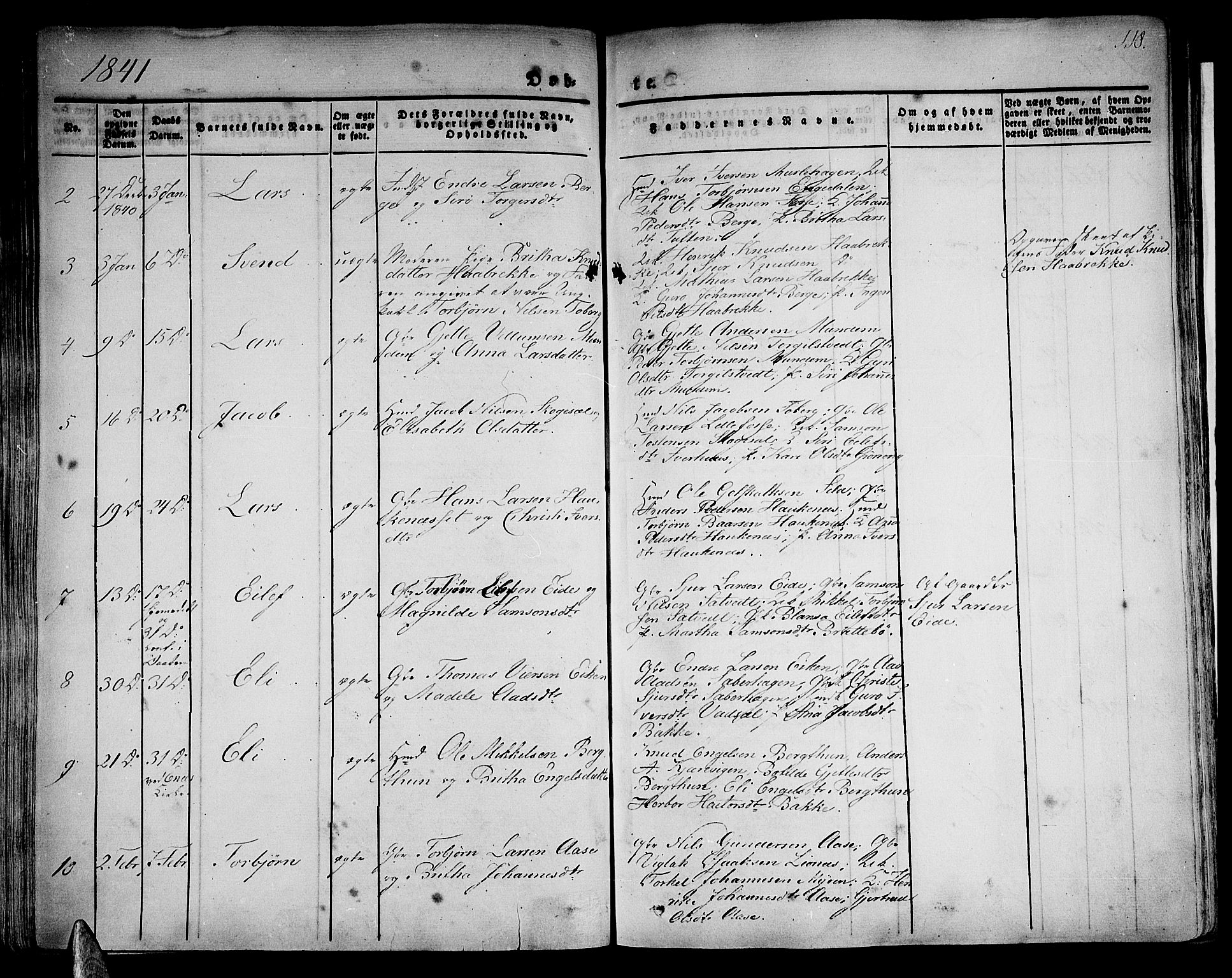 Strandebarm sokneprestembete, AV/SAB-A-78401/H/Haa: Parish register (official) no. A 6, 1826-1843, p. 118