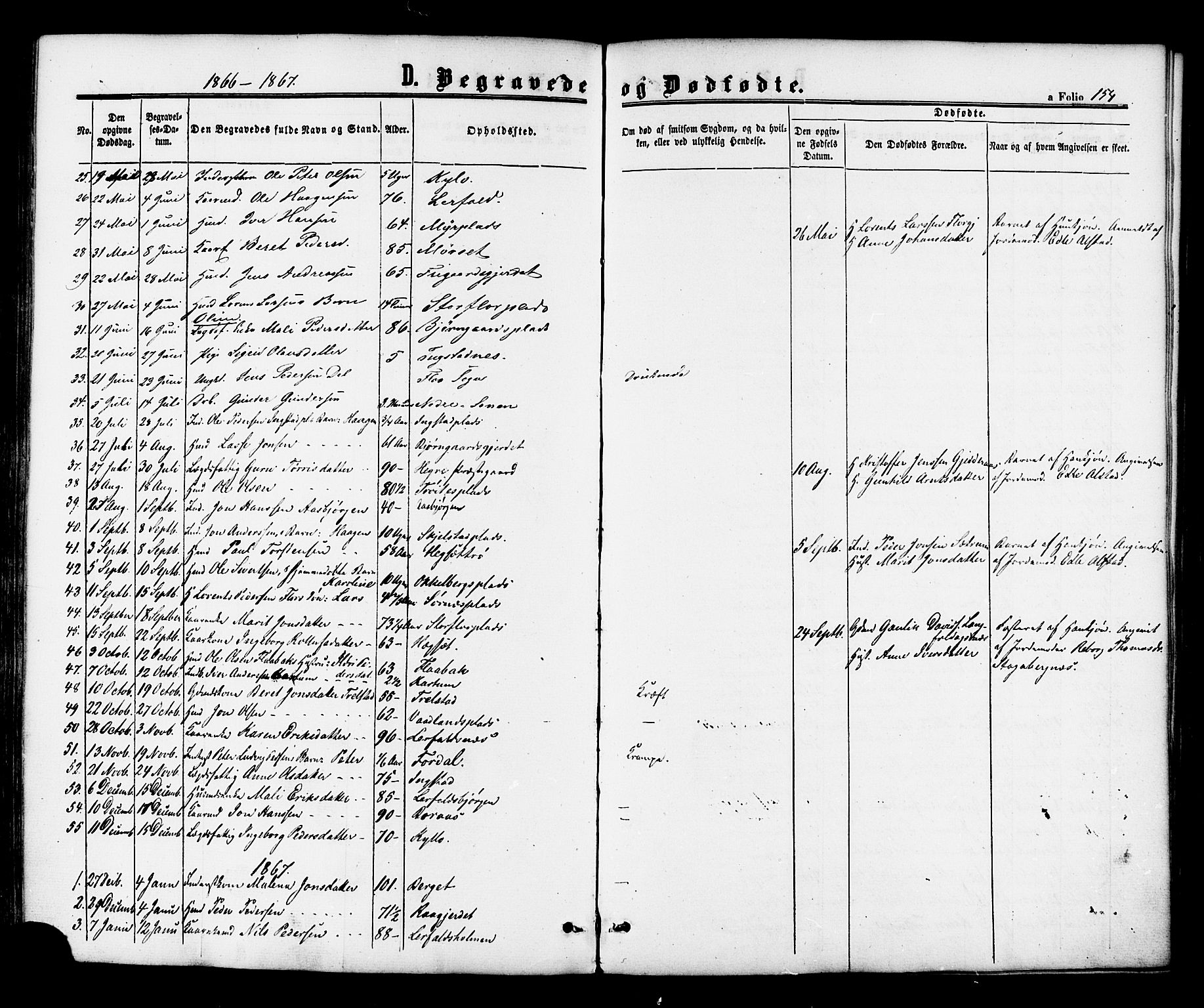 Ministerialprotokoller, klokkerbøker og fødselsregistre - Nord-Trøndelag, SAT/A-1458/703/L0029: Parish register (official) no. 703A02, 1863-1879, p. 154
