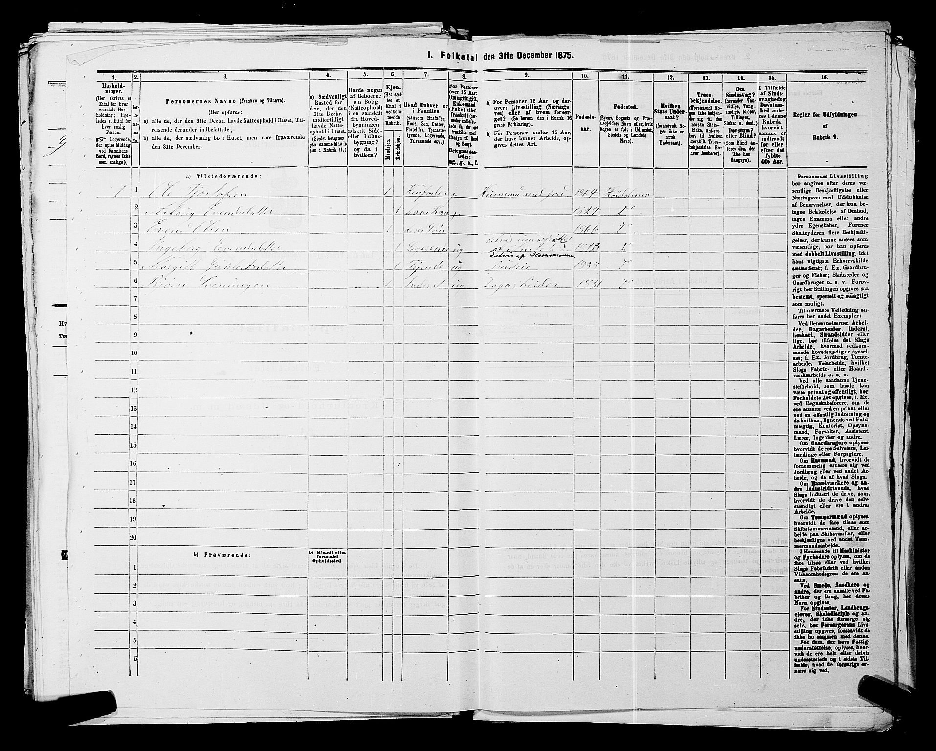 SAKO, 1875 census for 0833P Lårdal, 1875, p. 488