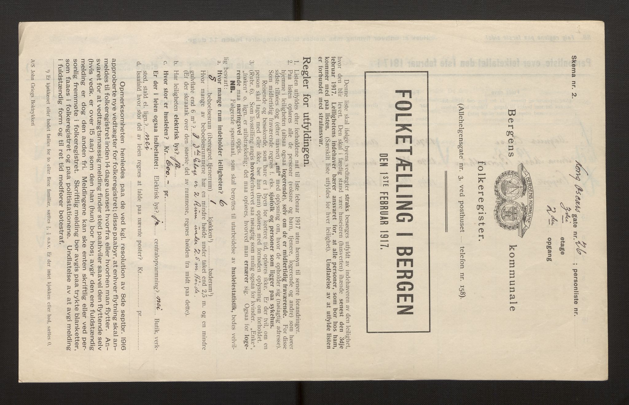 SAB, Municipal Census 1917 for Bergen, 1917, p. 19163