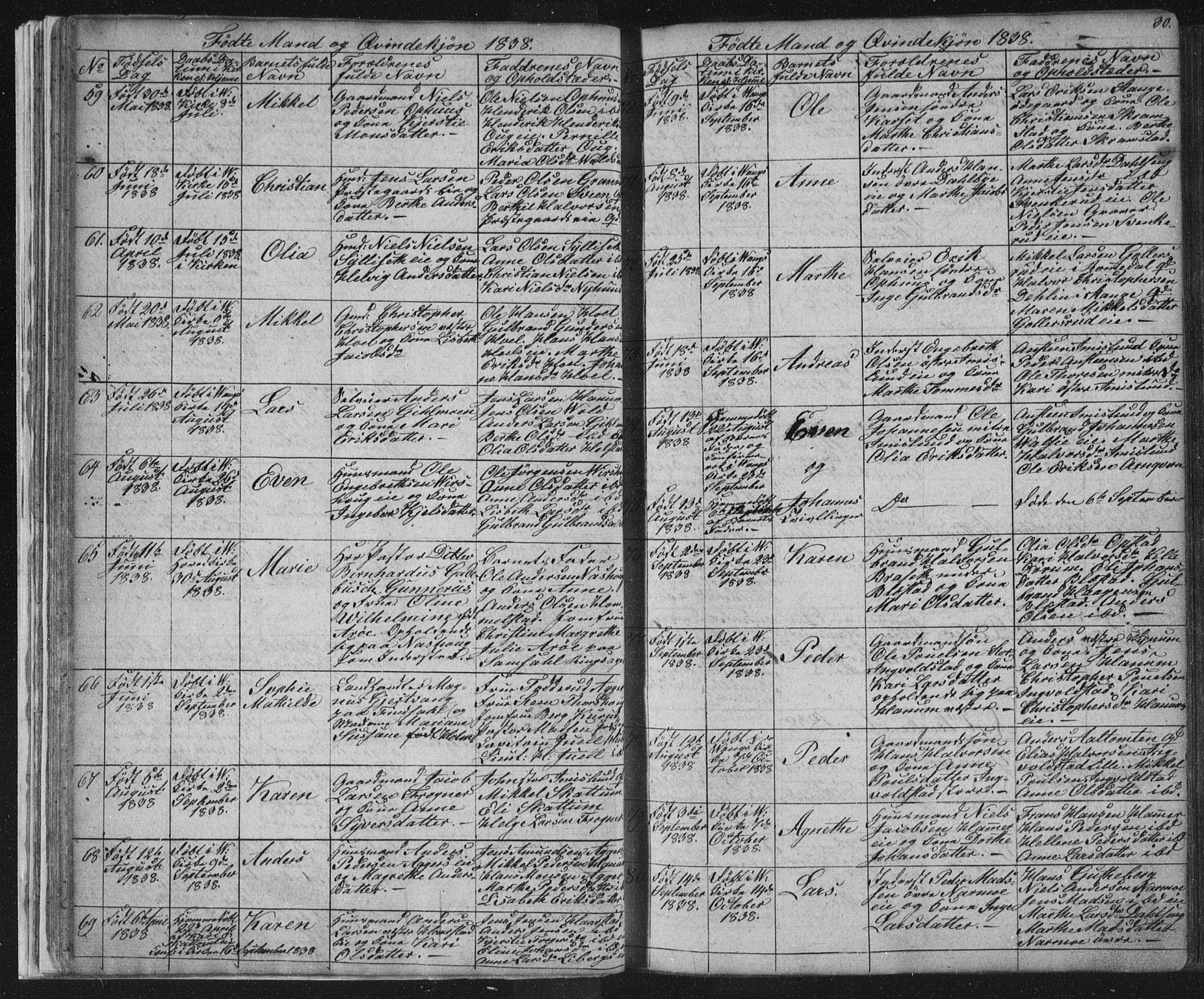 Vang prestekontor, Hedmark, SAH/PREST-008/H/Ha/Hab/L0008: Parish register (copy) no. 8, 1832-1854, p. 30