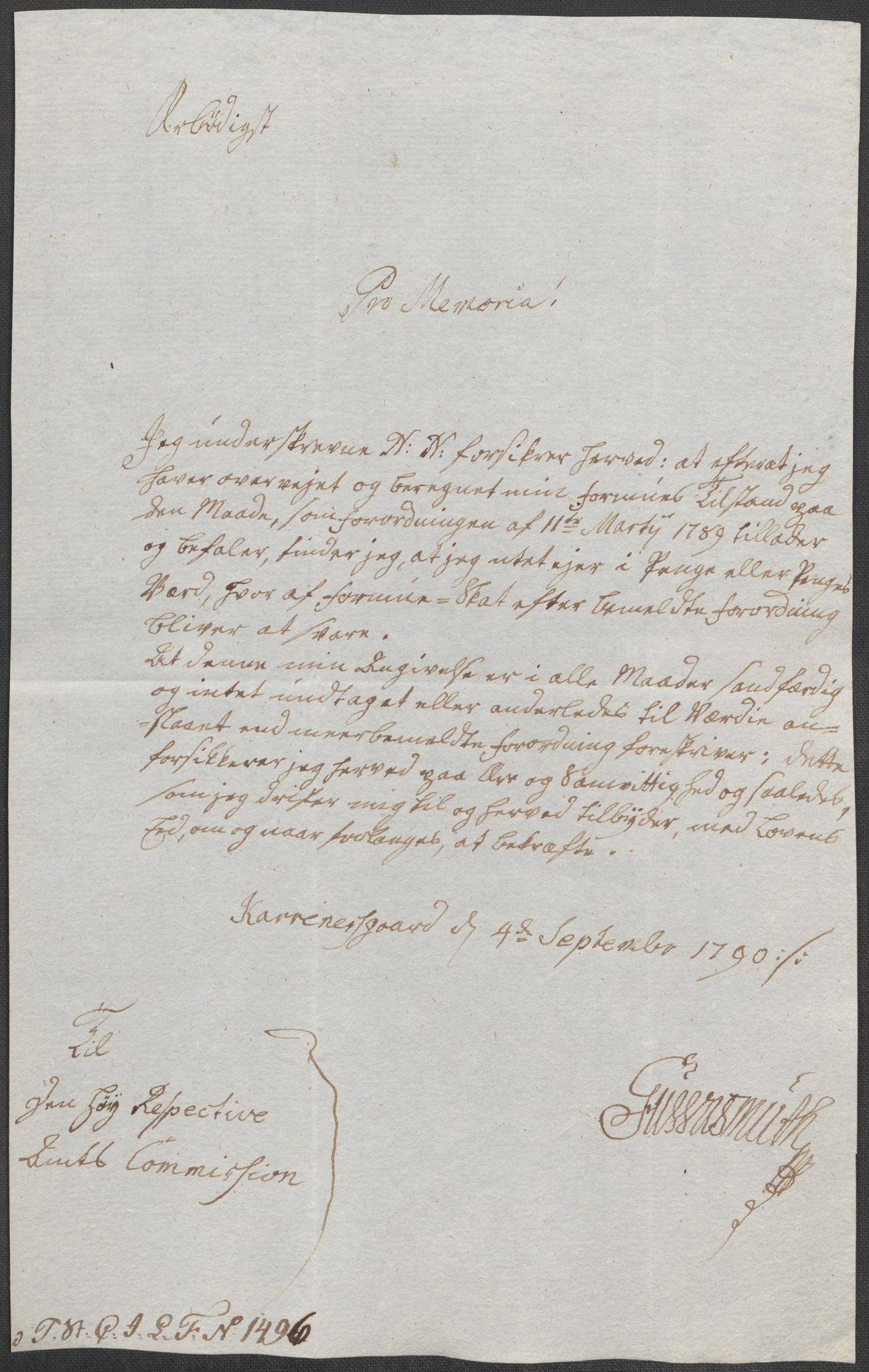 Rentekammeret inntil 1814, Reviderte regnskaper, Mindre regnskaper, AV/RA-EA-4068/Rf/Rfe/L0042:  Senja og Troms fogderi, 1789, p. 27