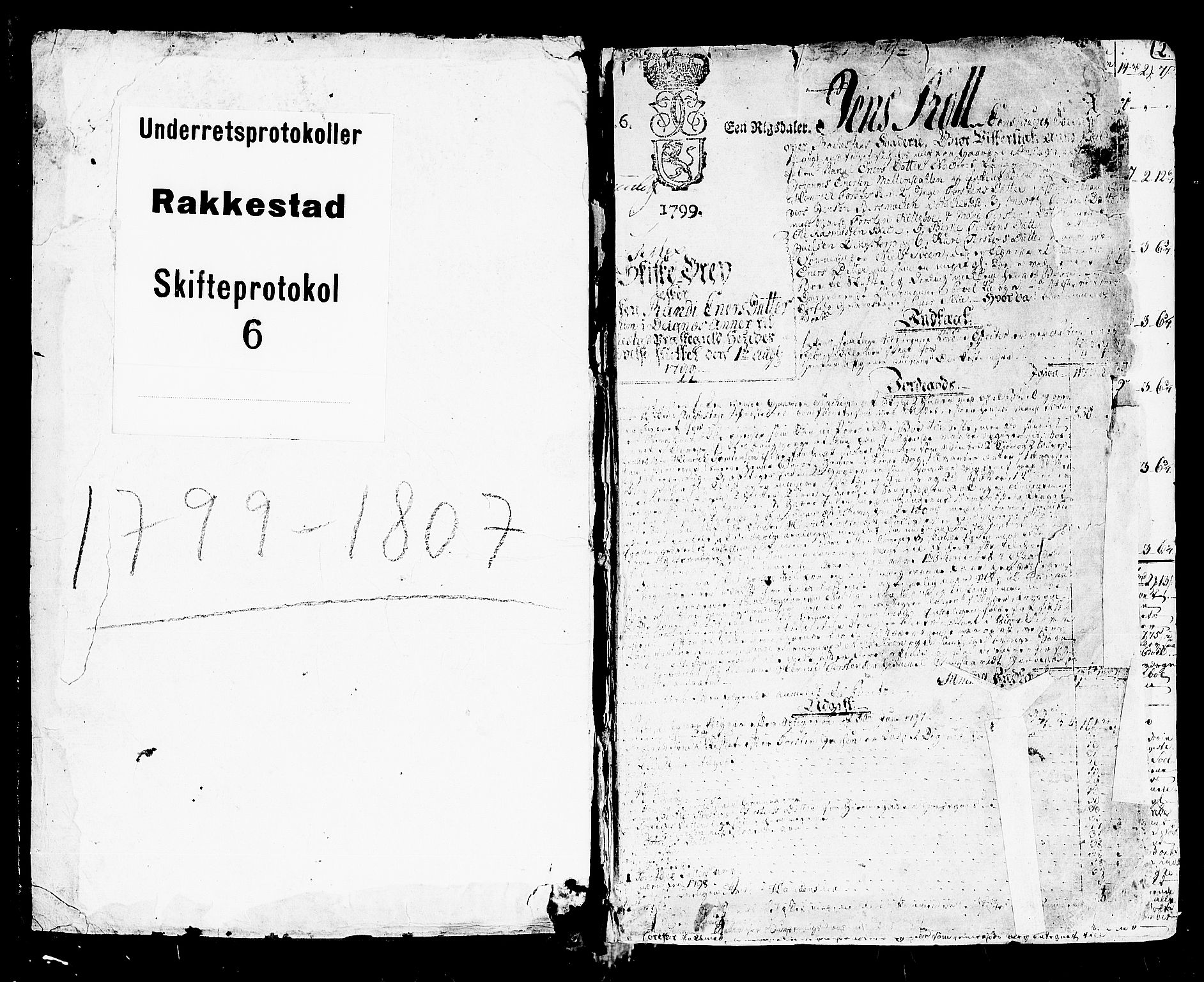 Rakkestad sorenskriveri, SAO/A-10686/H/Hb/L0006: Skifteprotokoller, 1799-1807, p. 0b-1a