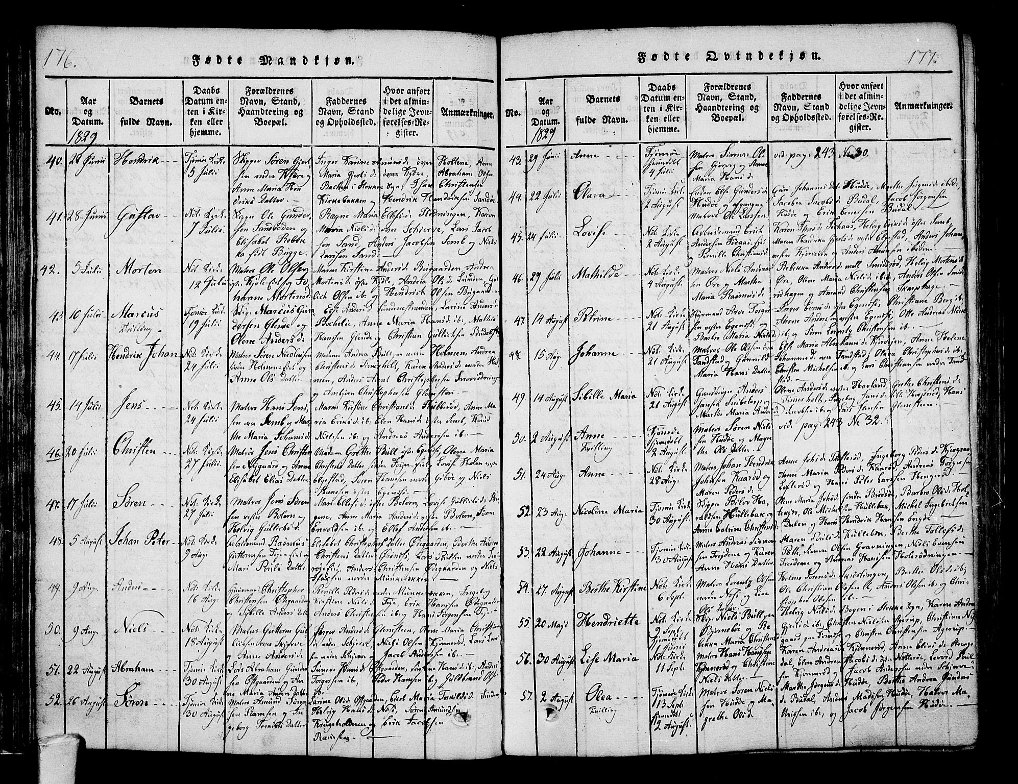 Nøtterøy kirkebøker, AV/SAKO-A-354/F/Fa/L0004: Parish register (official) no. I 4, 1814-1838, p. 176-177