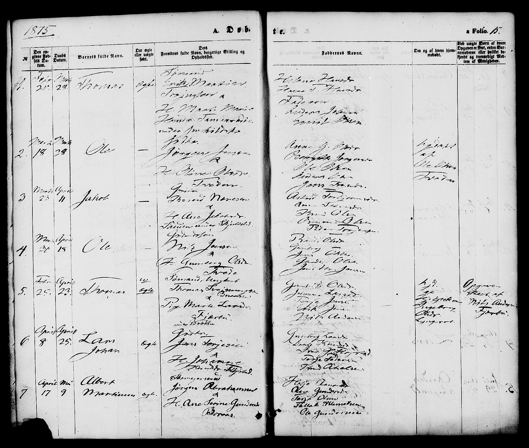 Austre Moland sokneprestkontor, AV/SAK-1111-0001/F/Fa/Faa/L0009: Parish register (official) no. A 9, 1869-1879, p. 15