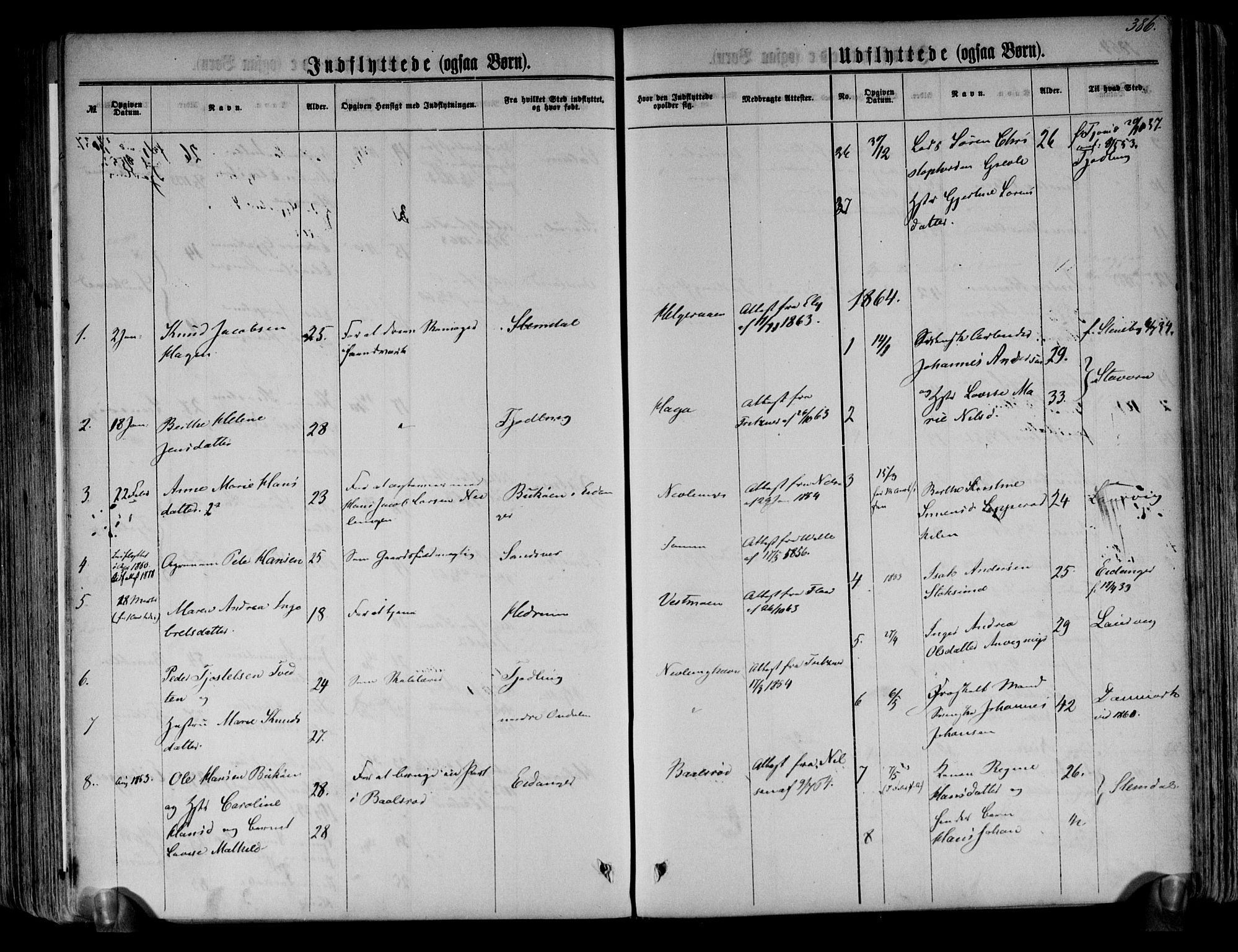 Brunlanes kirkebøker, AV/SAKO-A-342/F/Fa/L0005: Parish register (official) no. I 5, 1862-1877, p. 386