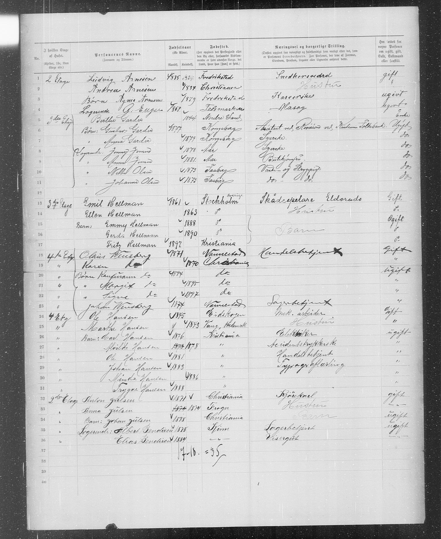 OBA, Municipal Census 1899 for Kristiania, 1899, p. 1547