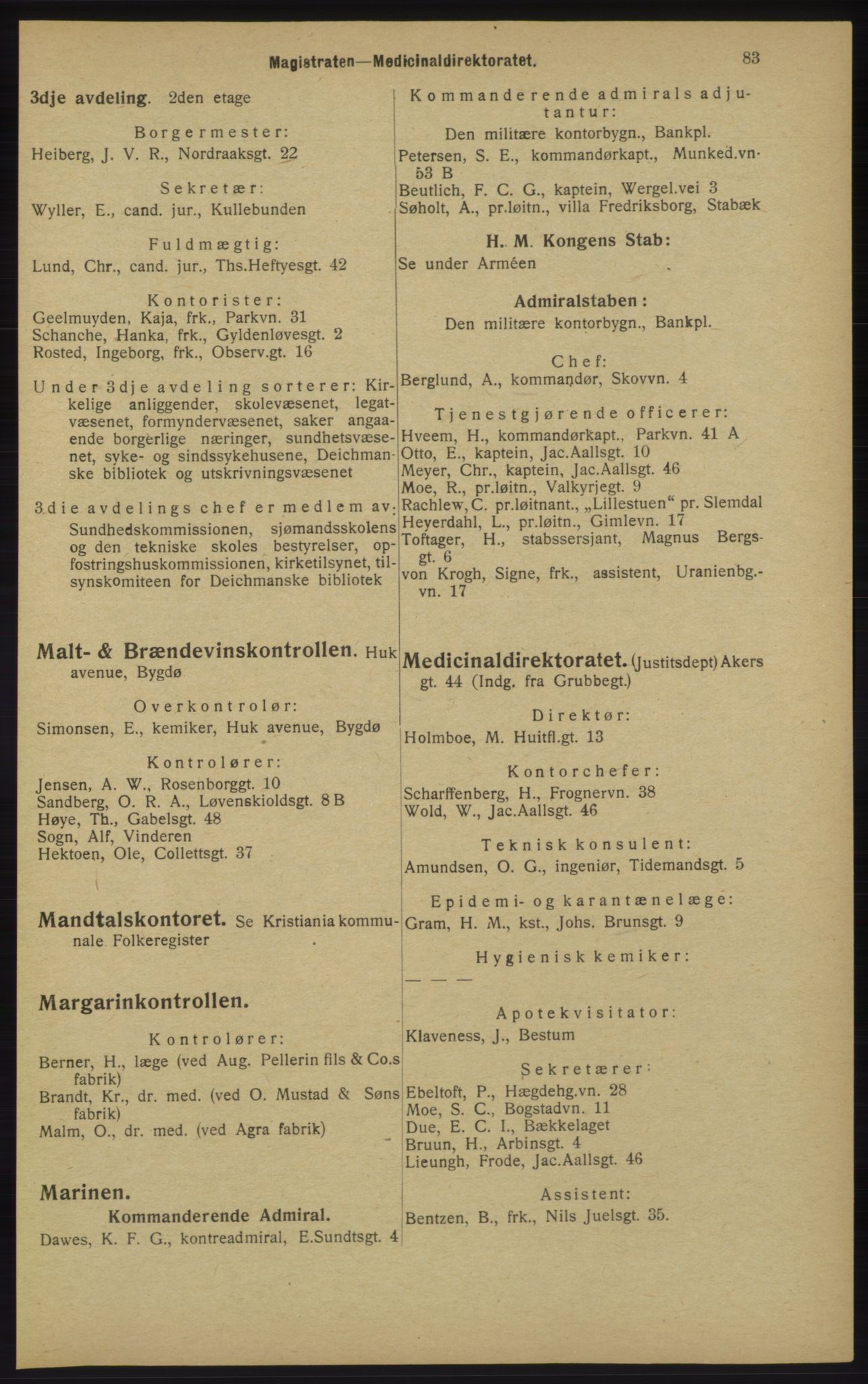 Kristiania/Oslo adressebok, PUBL/-, 1913, p. 85
