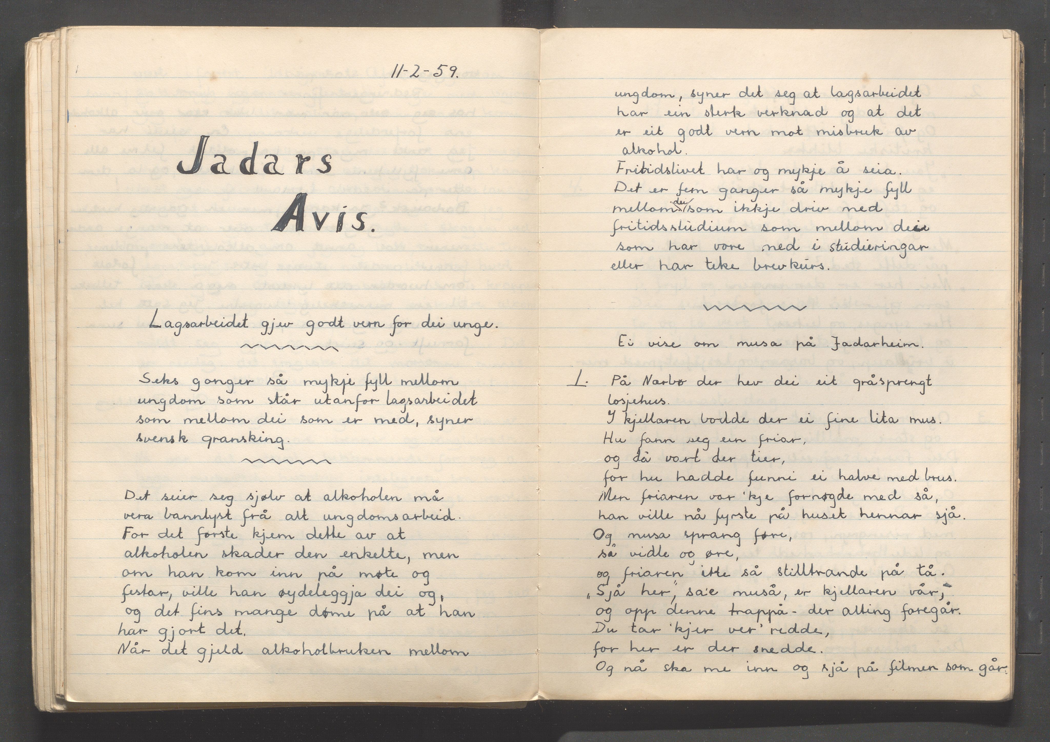 Hå kommune - PA 012 Losje "Jadar" nr. 226, IKAR/K-102219/F/L0003: Jadars avis, 1945-1959, p. 130