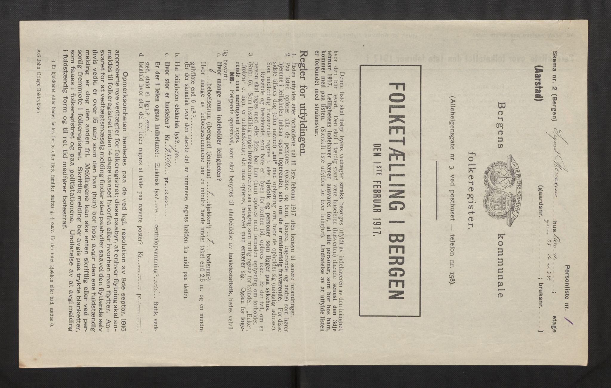 SAB, Municipal Census 1917 for Bergen, 1917, p. 54171