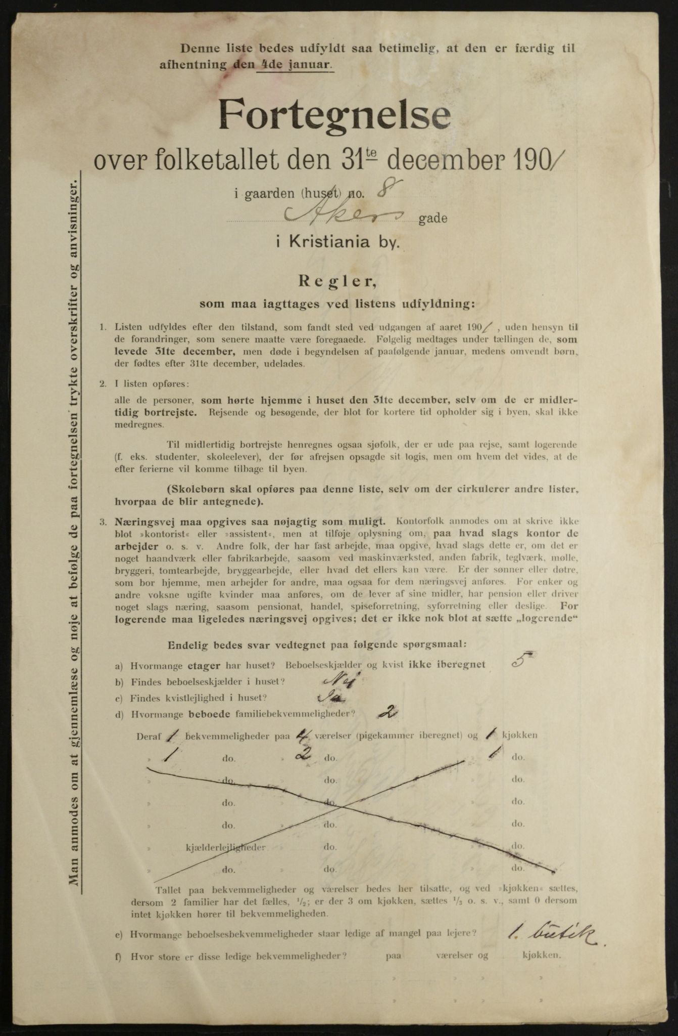 OBA, Municipal Census 1901 for Kristiania, 1901, p. 51