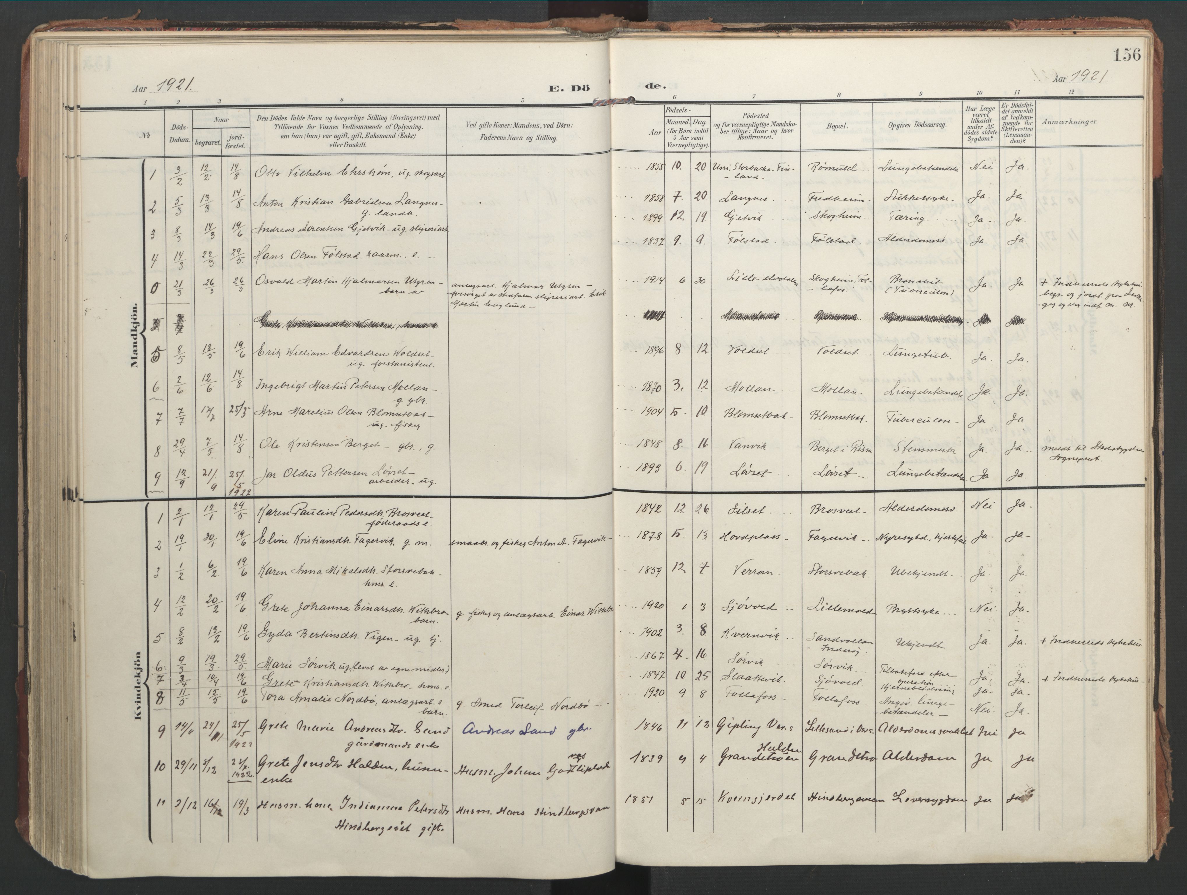 Ministerialprotokoller, klokkerbøker og fødselsregistre - Nord-Trøndelag, SAT/A-1458/744/L0421: Parish register (official) no. 744A05, 1905-1930, p. 156