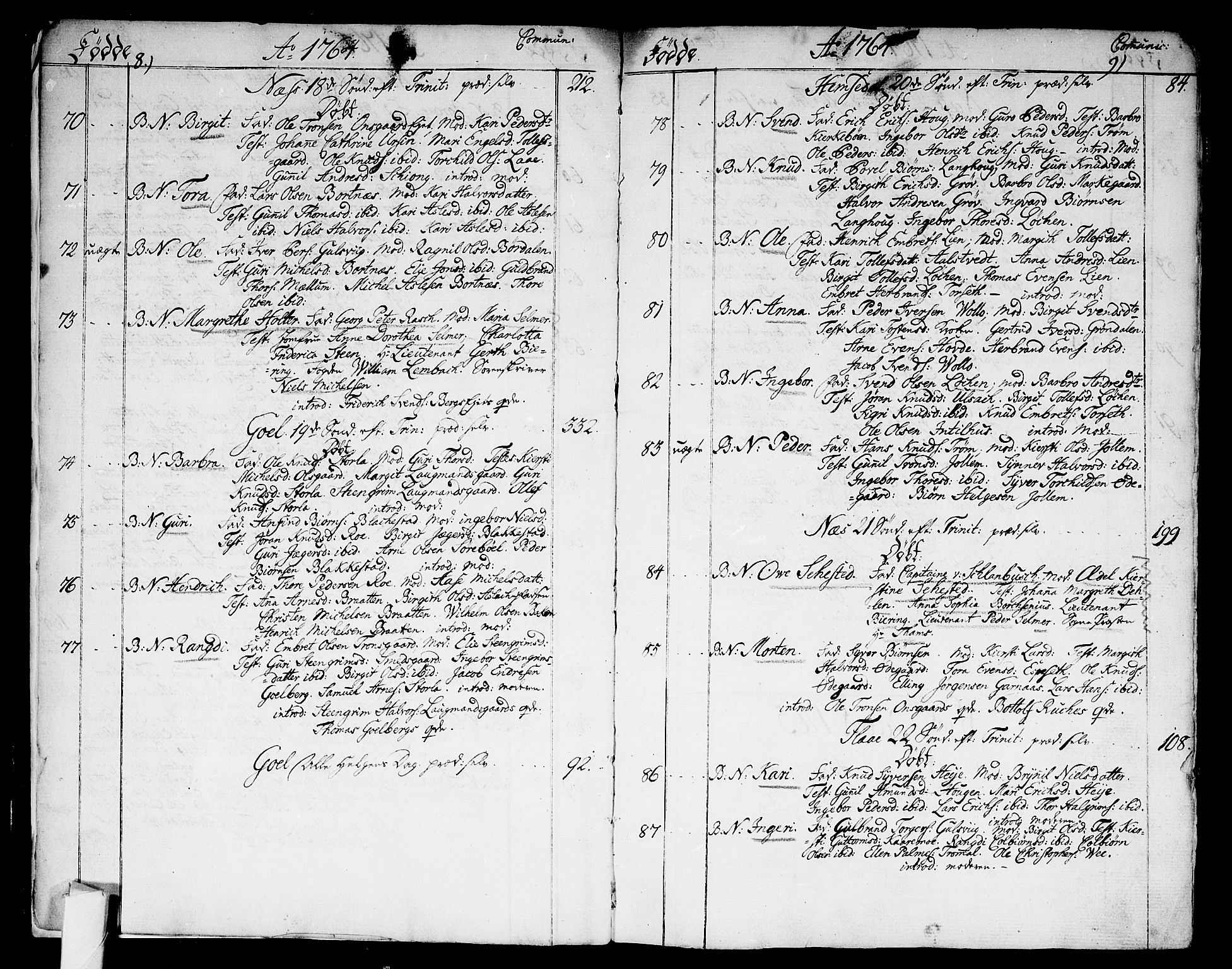 Nes kirkebøker, AV/SAKO-A-236/F/Fa/L0004: Parish register (official) no. 4, 1764-1786, p. 8-9