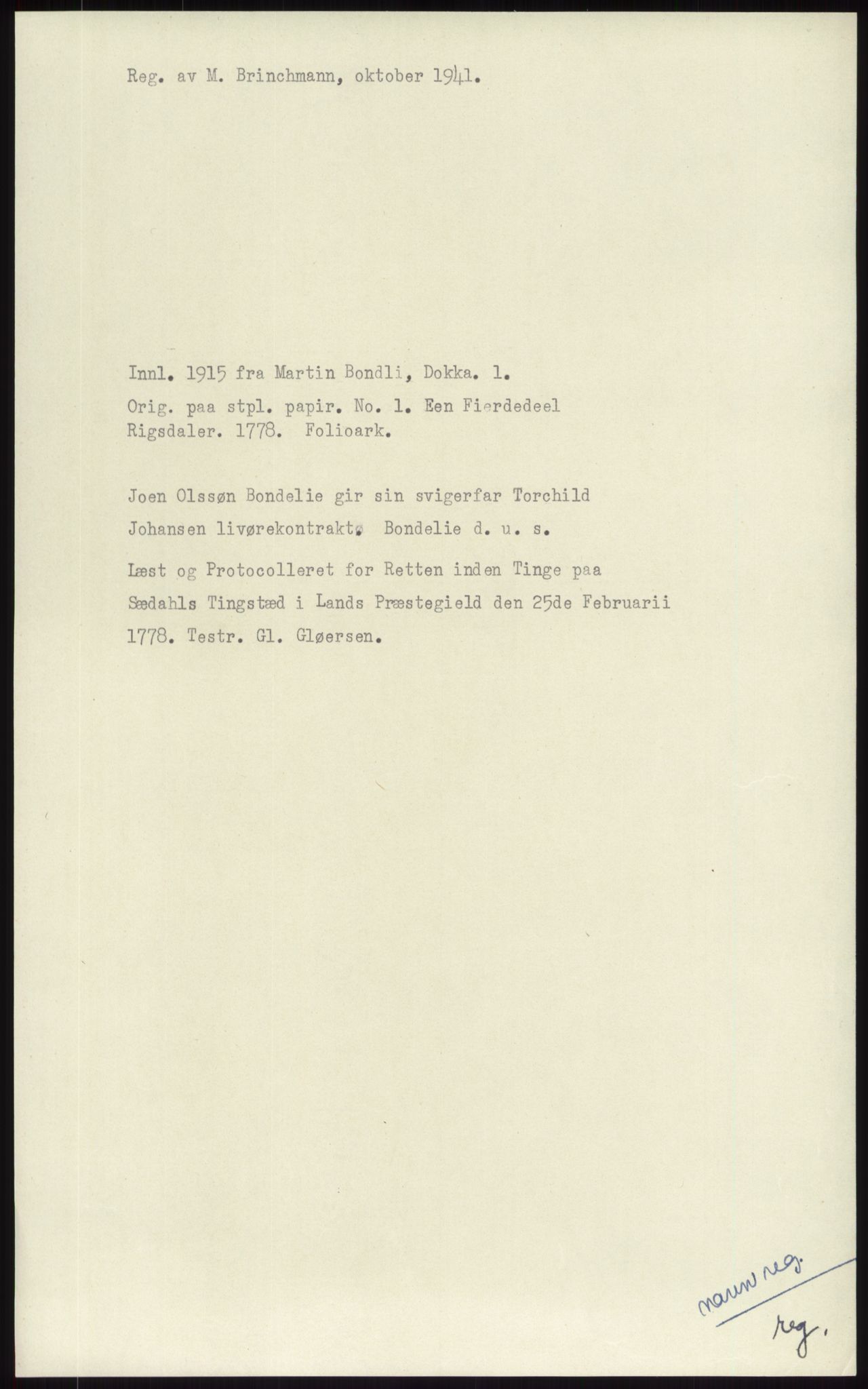 Samlinger til kildeutgivelse, Diplomavskriftsamlingen, RA/EA-4053/H/Ha, p. 1923