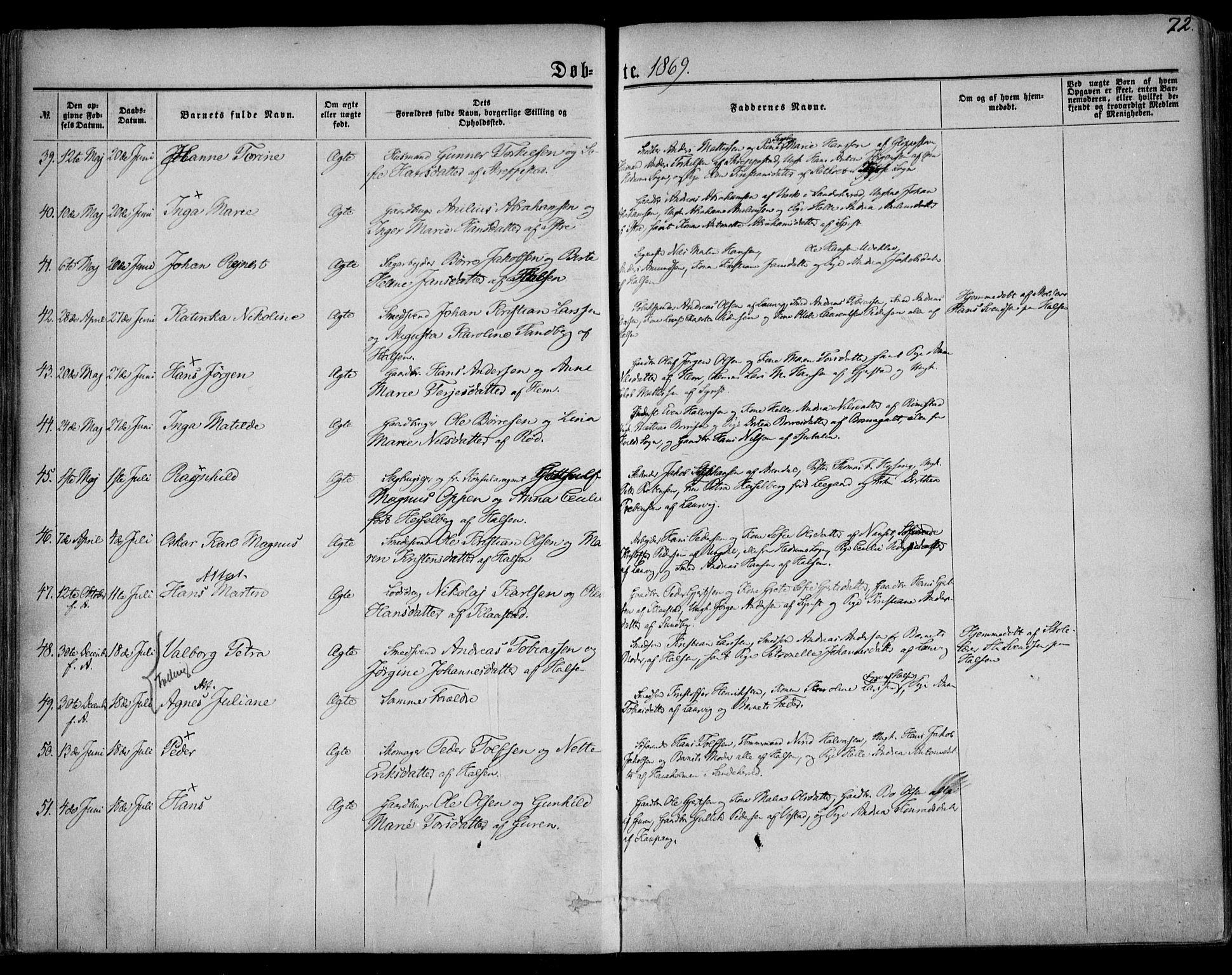 Tjølling kirkebøker, SAKO/A-60/F/Fa/L0007: Parish register (official) no. 7, 1860-1876, p. 72