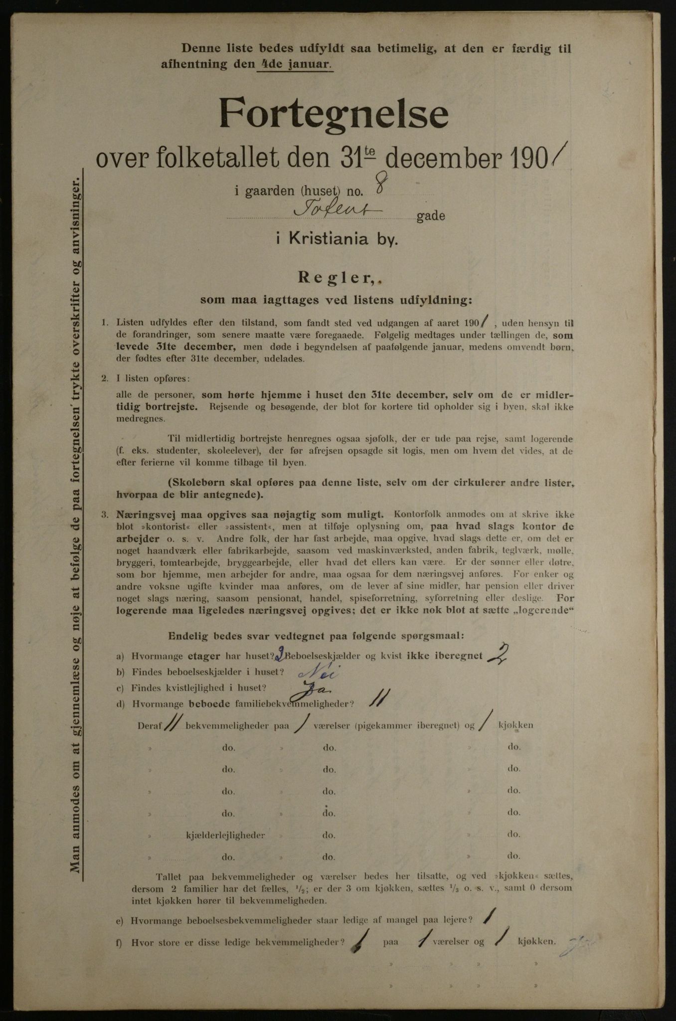 OBA, Municipal Census 1901 for Kristiania, 1901, p. 17720