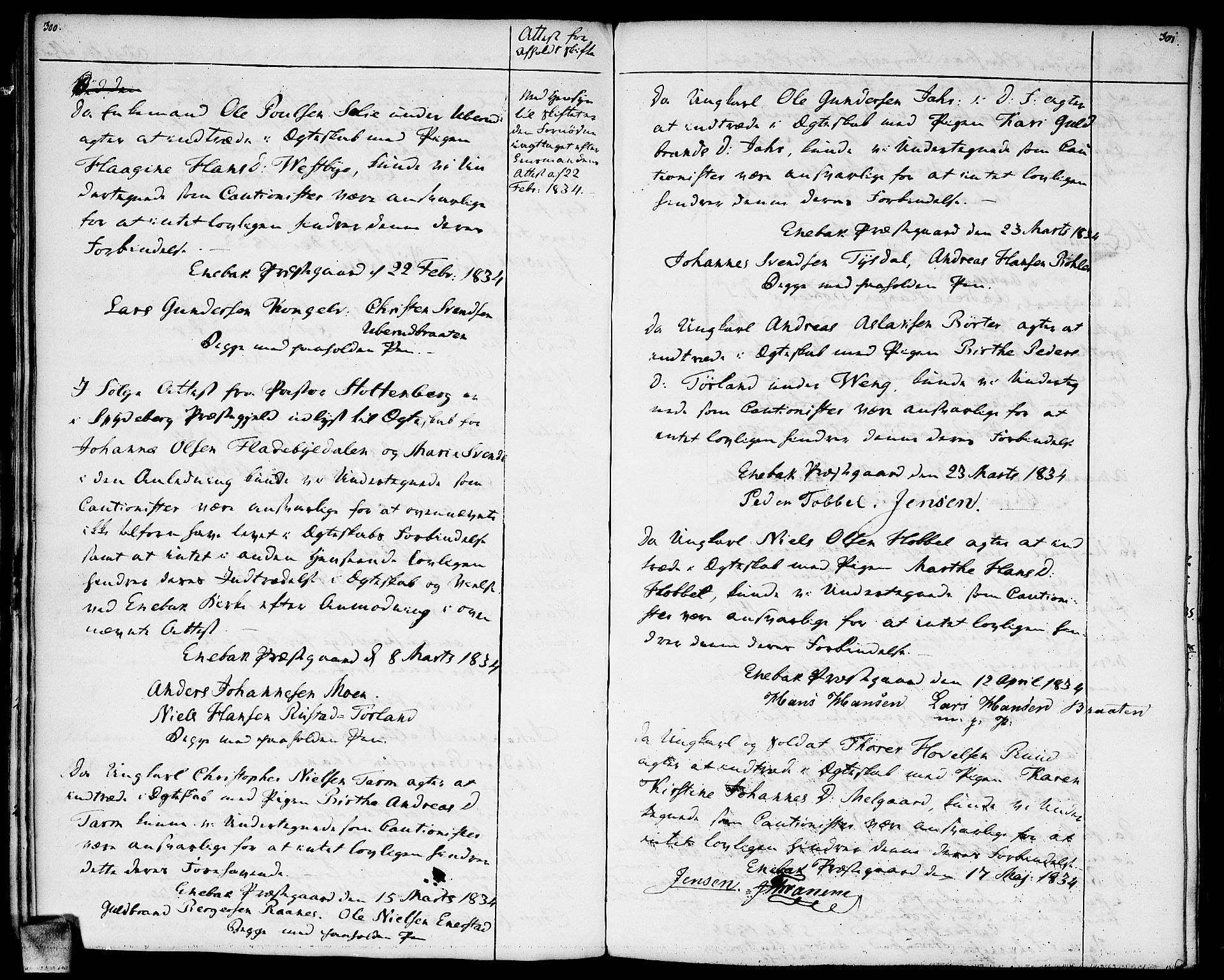 Enebakk prestekontor Kirkebøker, SAO/A-10171c/F/Fa/L0004: Parish register (official) no. I 4, 1806-1854, p. 300-301
