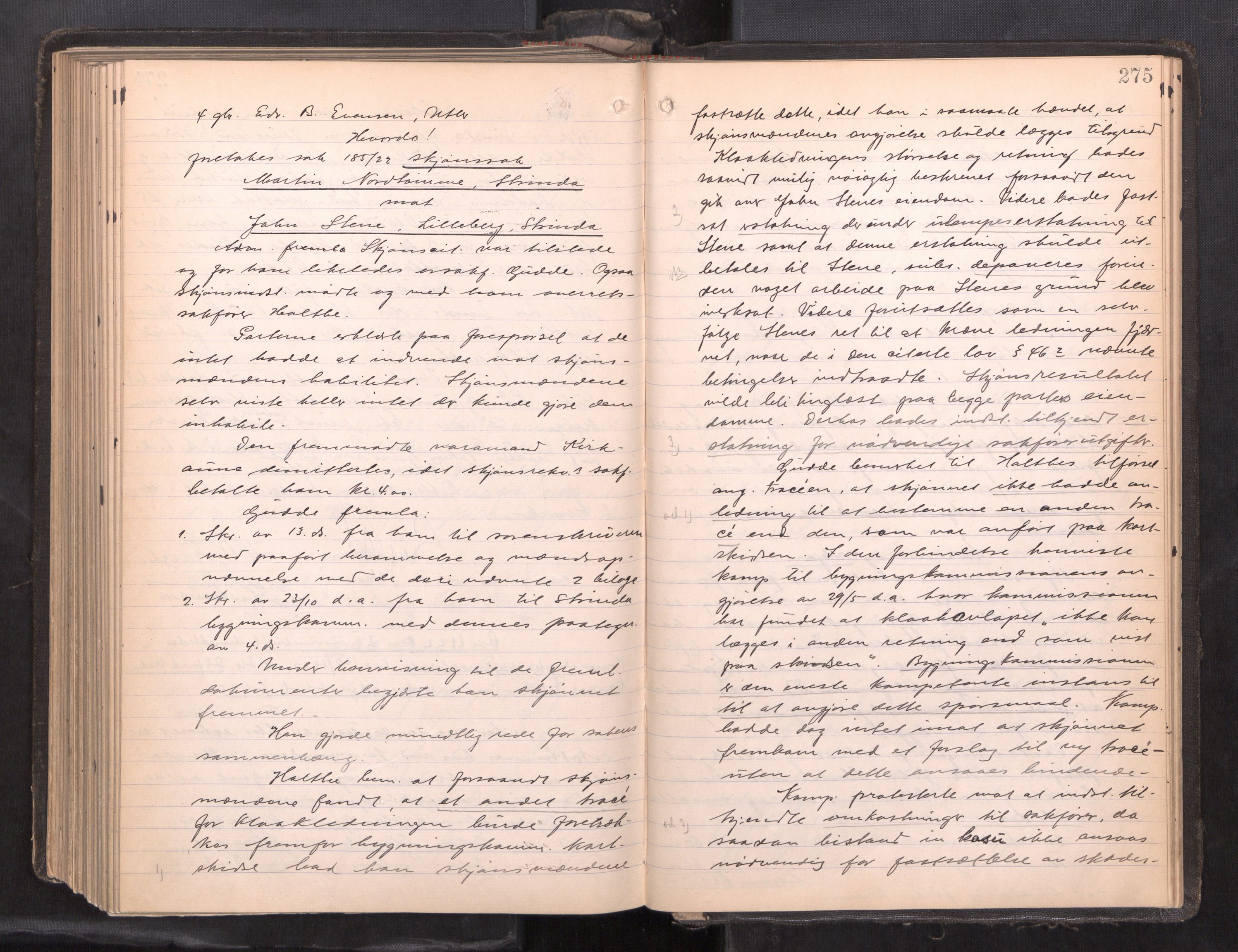 Strinda og Selbu sorenskriveri, AV/SAT-A-0015/1/1B/L0023: Ekstrarettsprotokoll, 1920-1923, p. 274b-275a