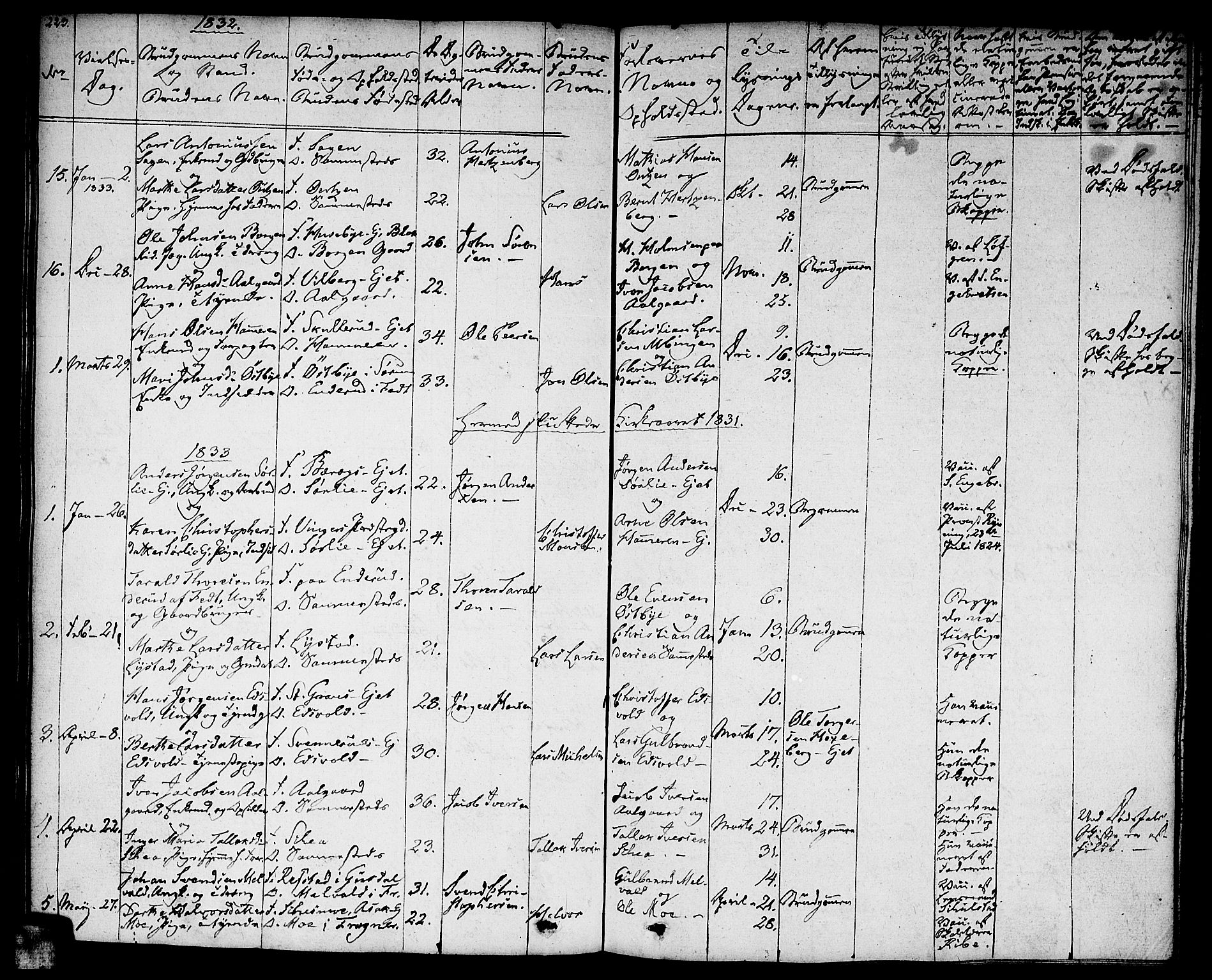 Sørum prestekontor Kirkebøker, SAO/A-10303/F/Fa/L0004: Parish register (official) no. I 4, 1829-1845, p. 223