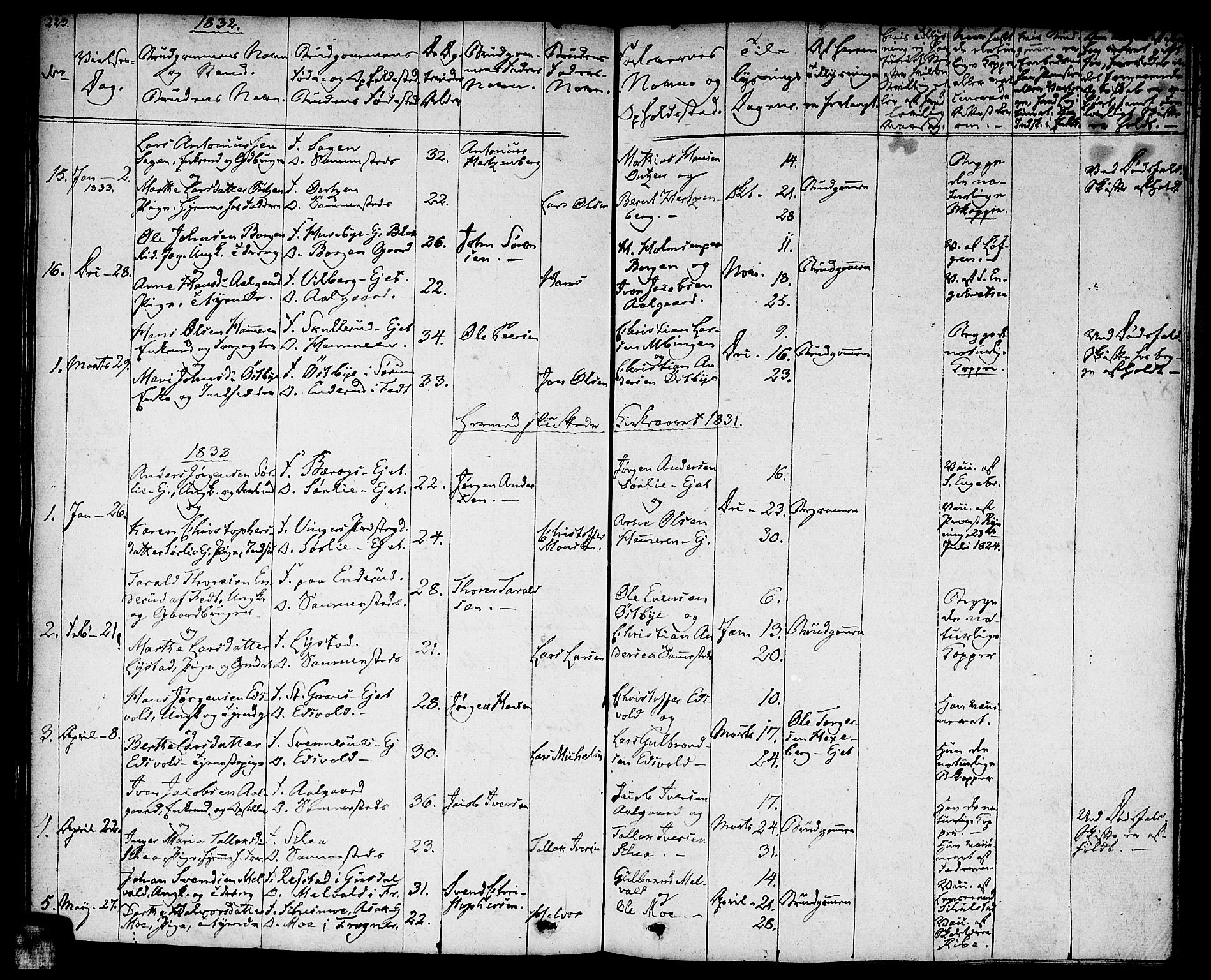 Sørum prestekontor Kirkebøker, AV/SAO-A-10303/F/Fa/L0004: Parish register (official) no. I 4, 1829-1845, p. 223