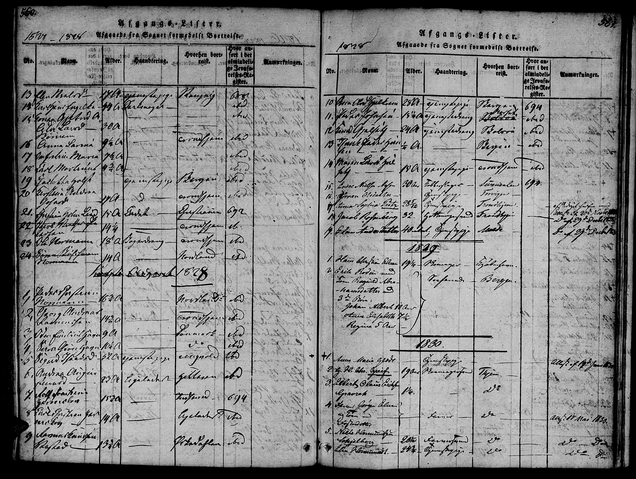 Ministerialprotokoller, klokkerbøker og fødselsregistre - Møre og Romsdal, AV/SAT-A-1454/572/L0842: Parish register (official) no. 572A05, 1819-1832, p. 560-561