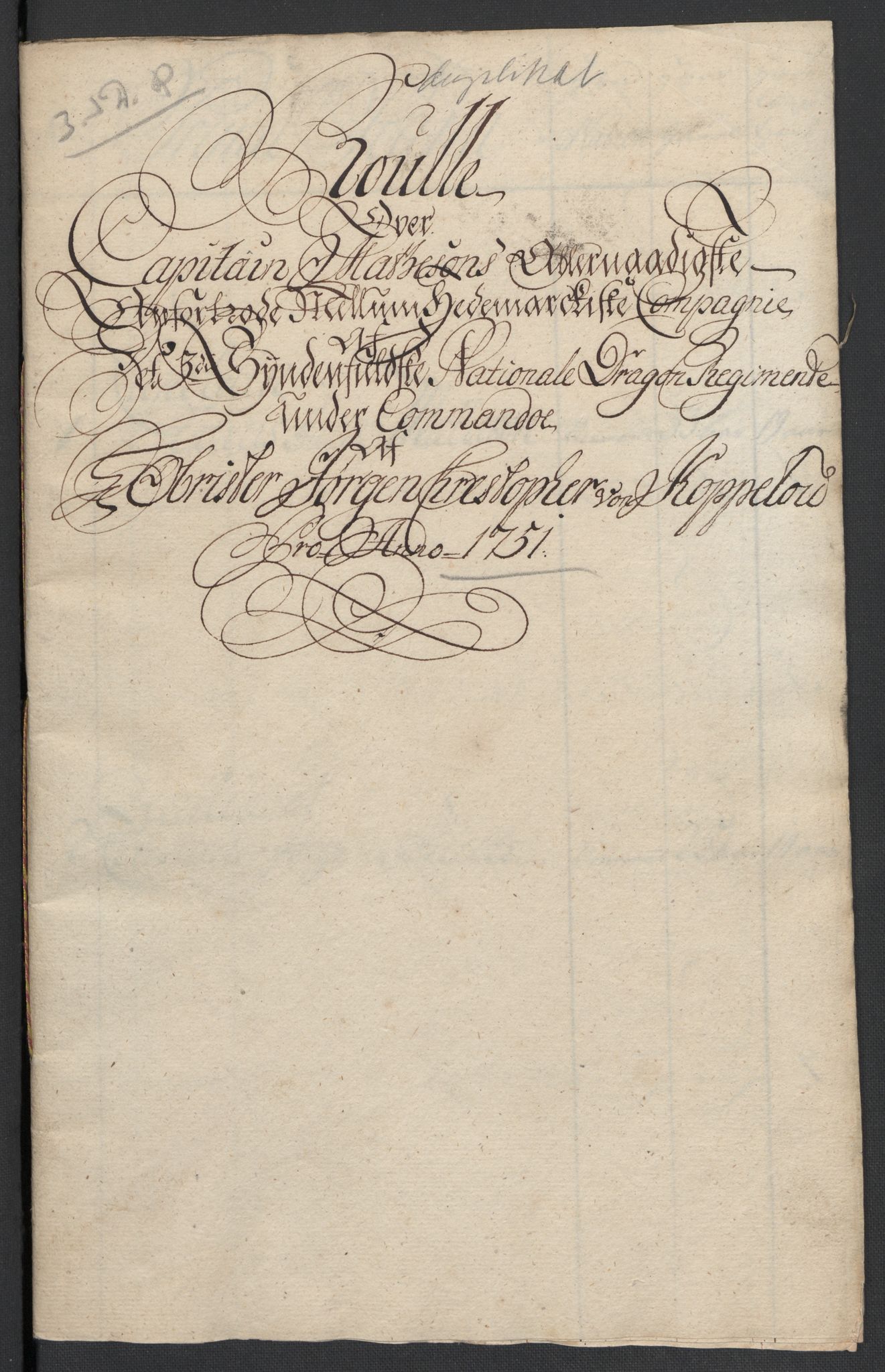 Kommanderende general (KG I) med Det norske krigsdirektorium, RA/EA-5419/E/Ea/L0479: 3. Sønnafjelske dragonregiment, 1756-1760, p. 552