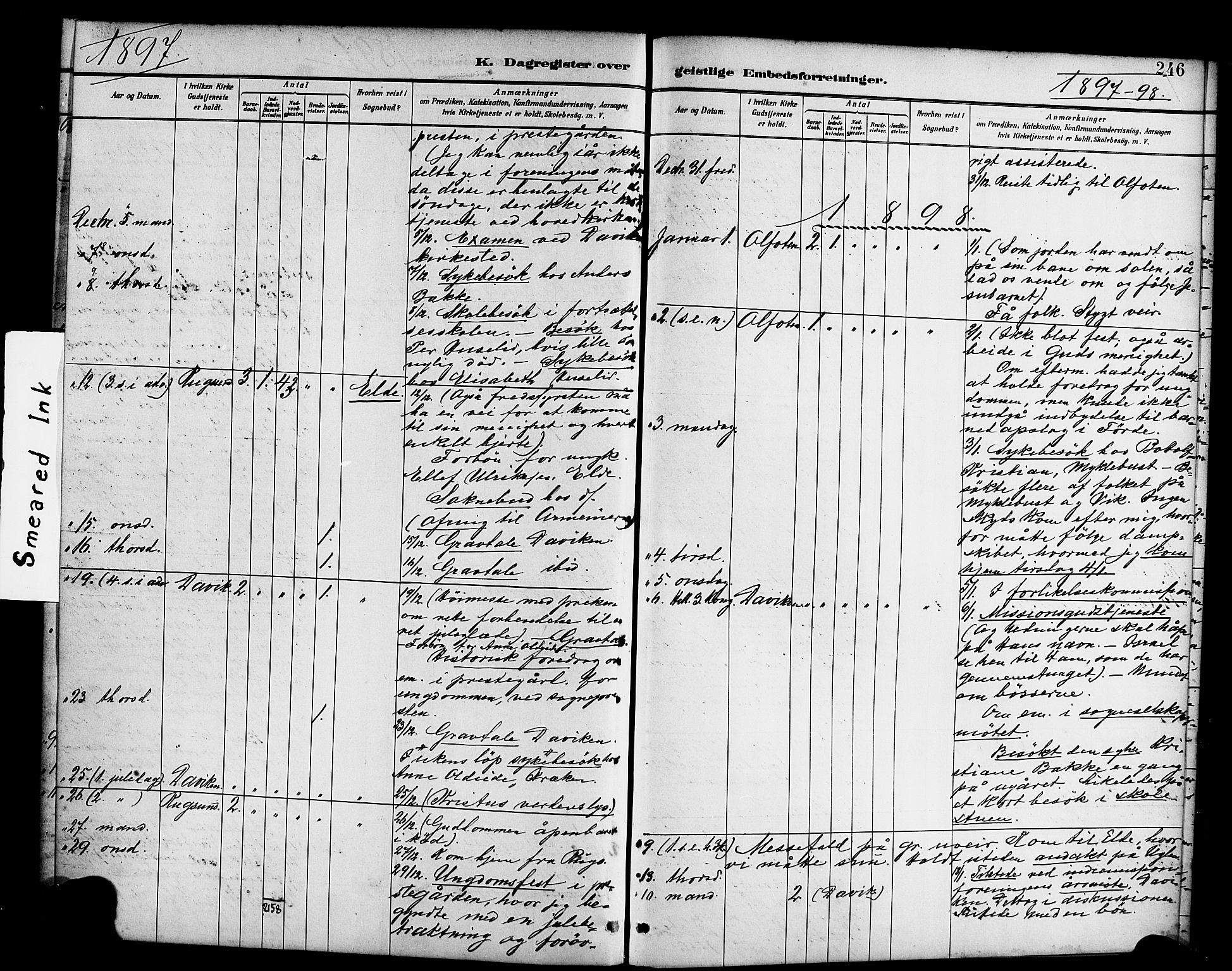 Davik sokneprestembete, AV/SAB-A-79701/H/Haa/Haab/L0001: Parish register (official) no. B 1, 1882-1900, p. 246