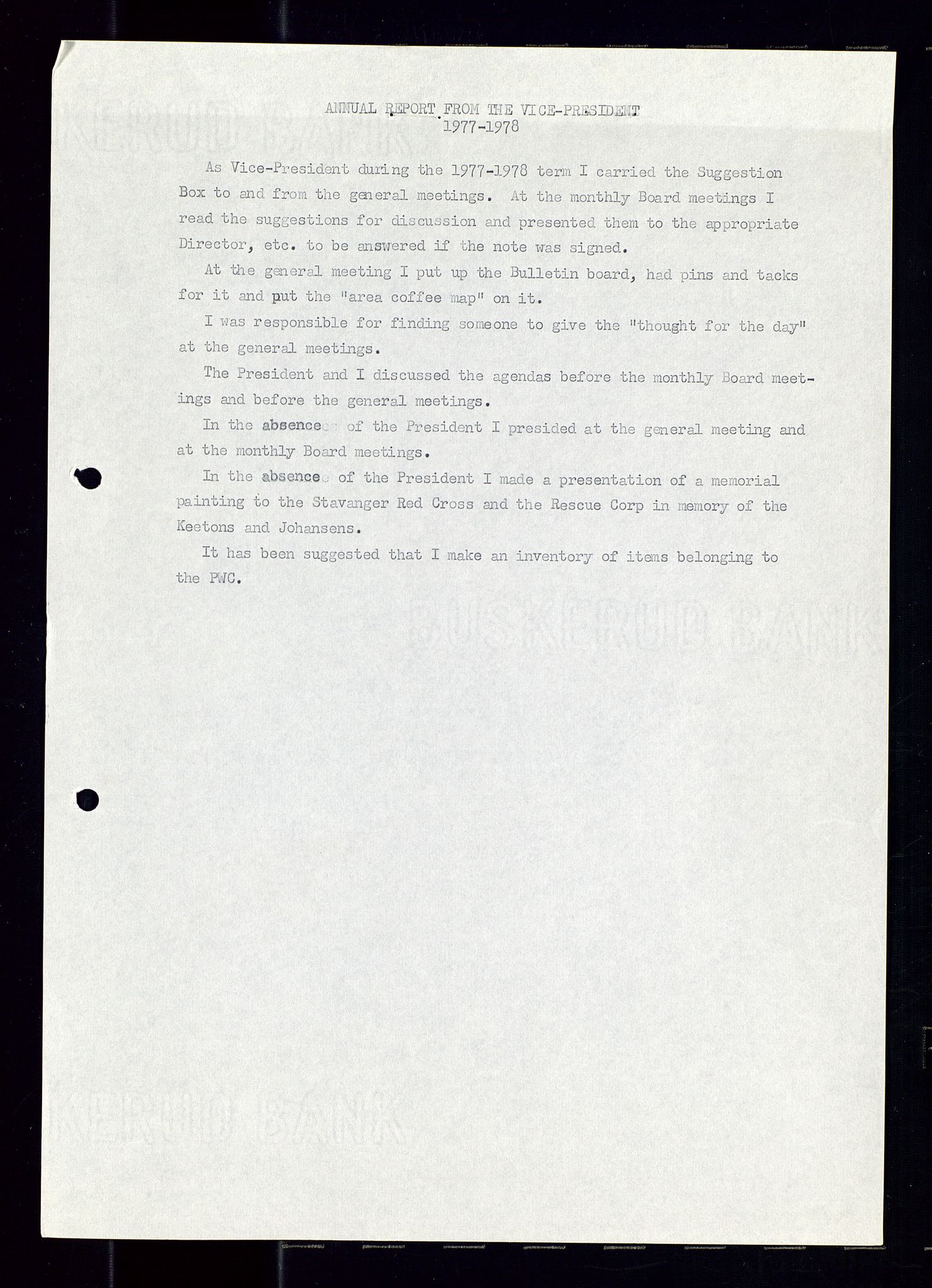 PA 1547 - Petroleum Wives Club, AV/SAST-A-101974/A/Aa/L0003: Board and General Meeting, 1994-1998