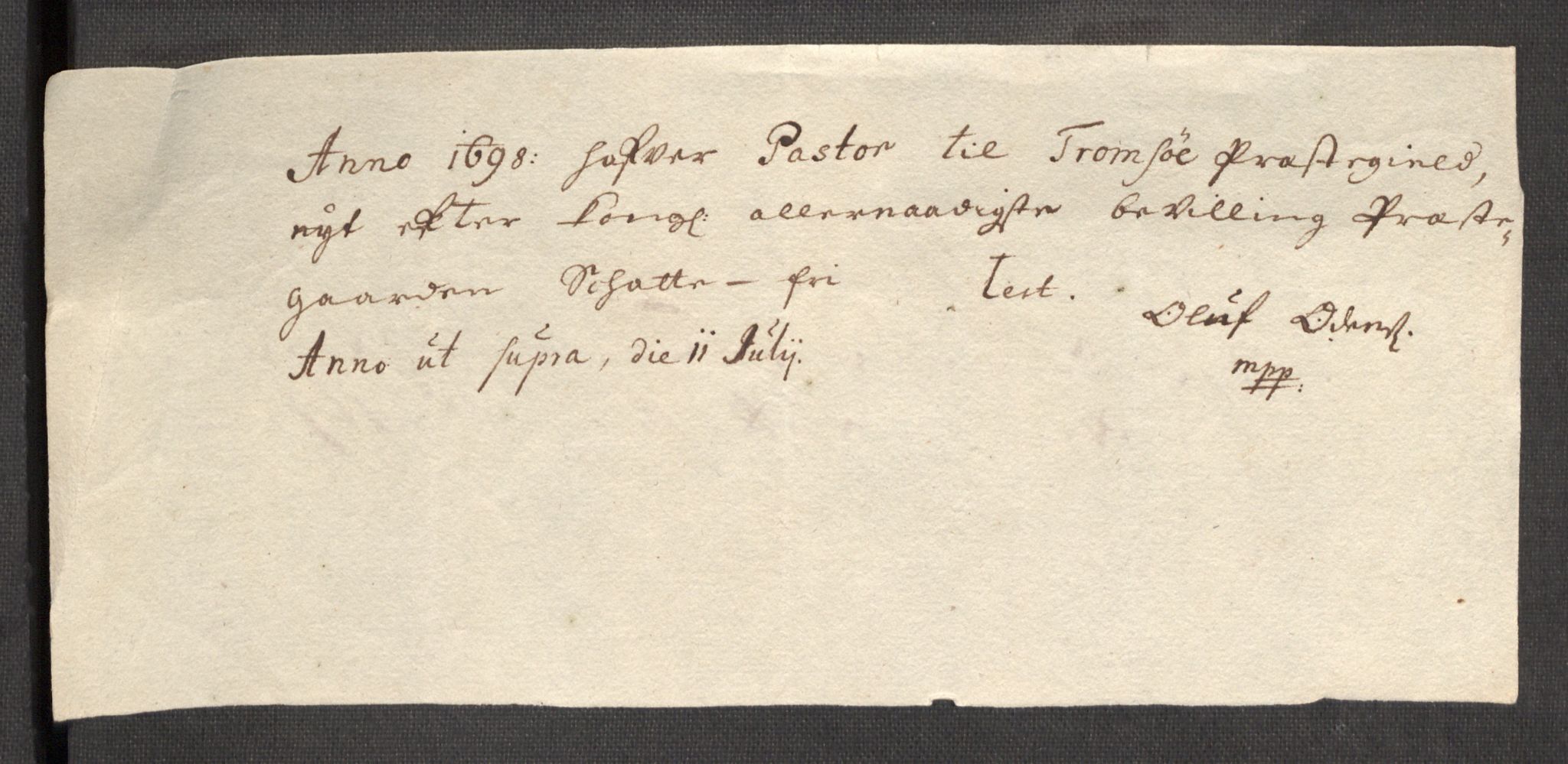 Rentekammeret inntil 1814, Reviderte regnskaper, Fogderegnskap, AV/RA-EA-4092/R68/L4754: Fogderegnskap Senja og Troms, 1697-1699, p. 238