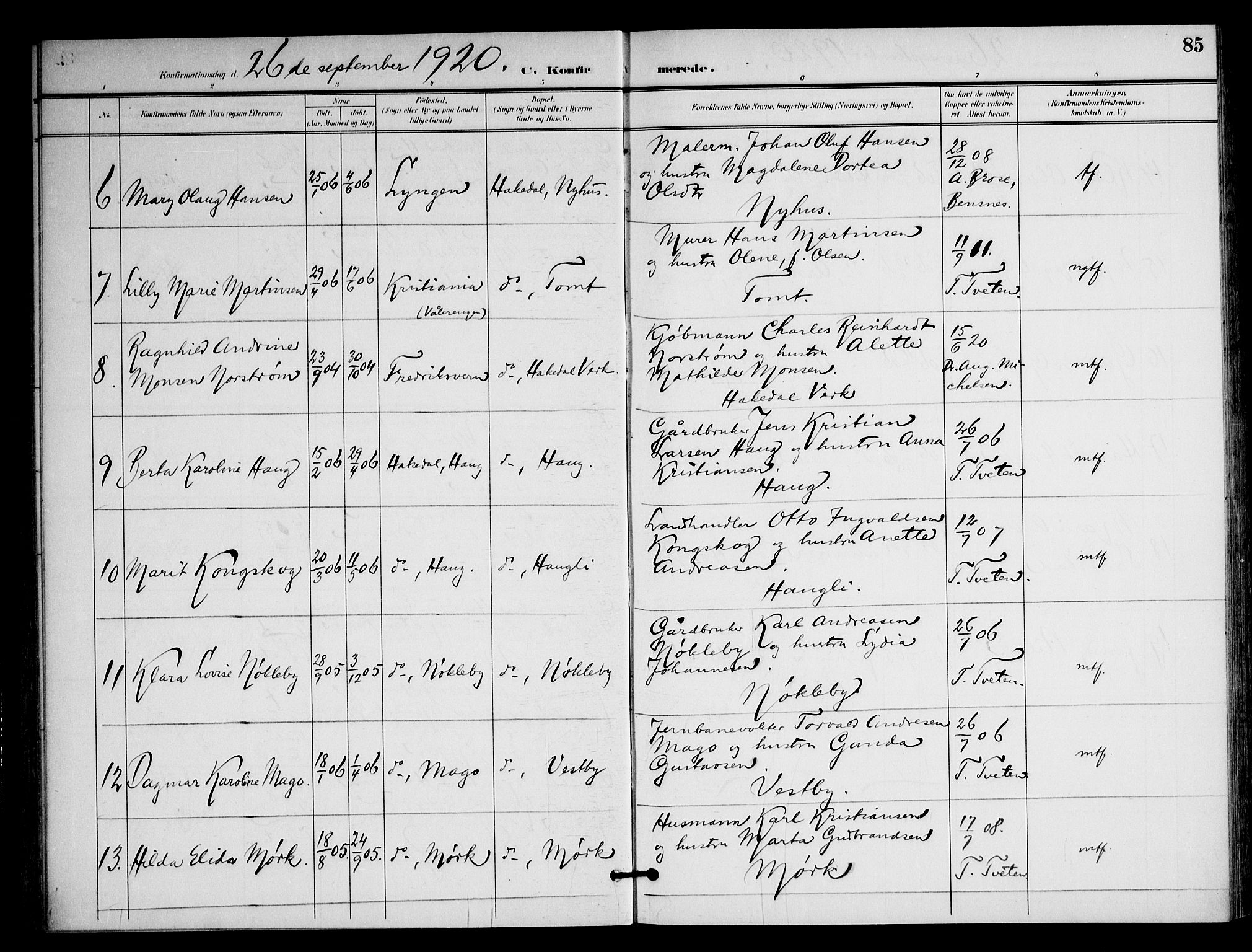 Nittedal prestekontor Kirkebøker, AV/SAO-A-10365a/F/Fb/L0002: Parish register (official) no. II 2, 1902-1921, p. 85