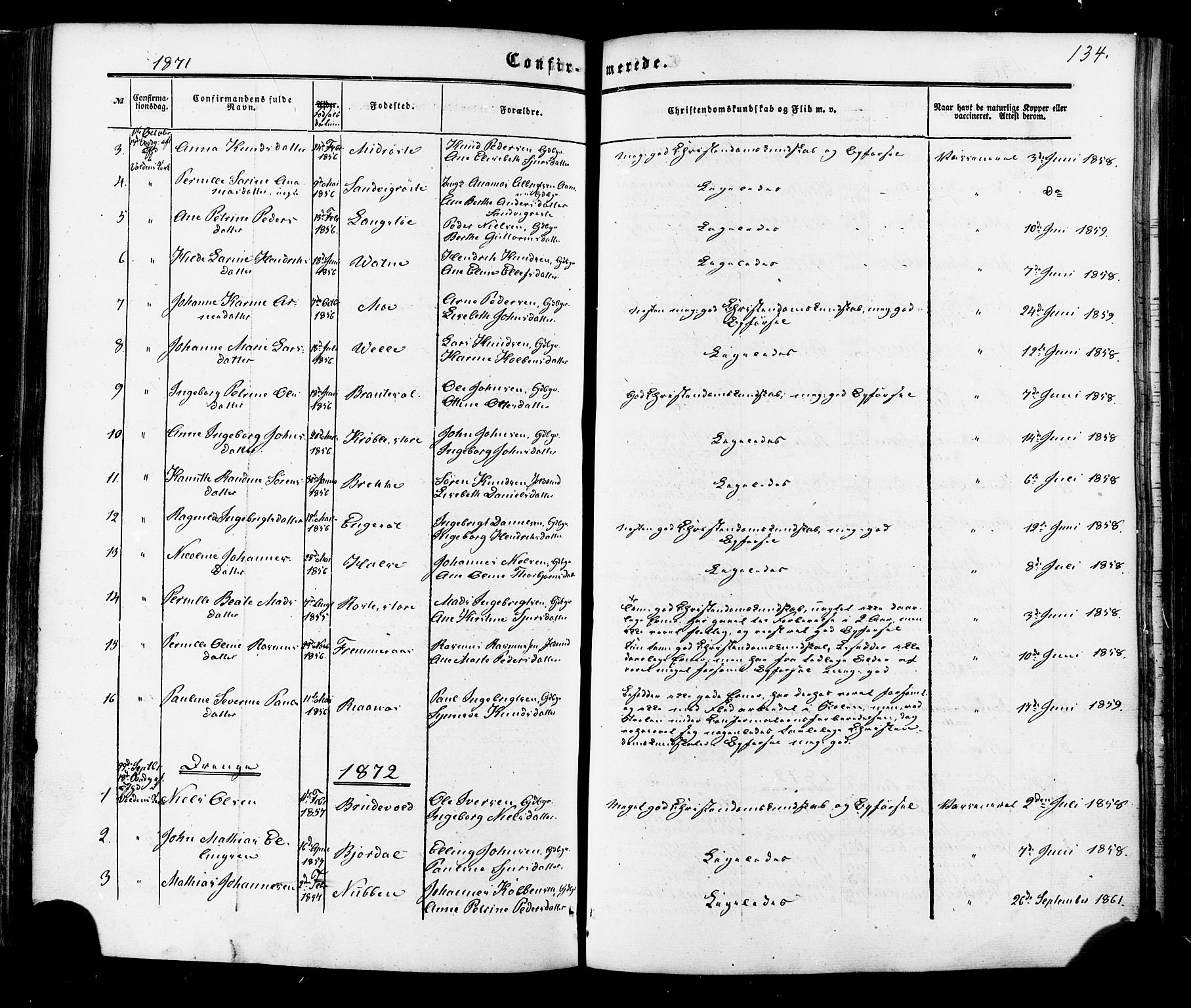 Ministerialprotokoller, klokkerbøker og fødselsregistre - Møre og Romsdal, AV/SAT-A-1454/513/L0175: Parish register (official) no. 513A02, 1856-1877, p. 134