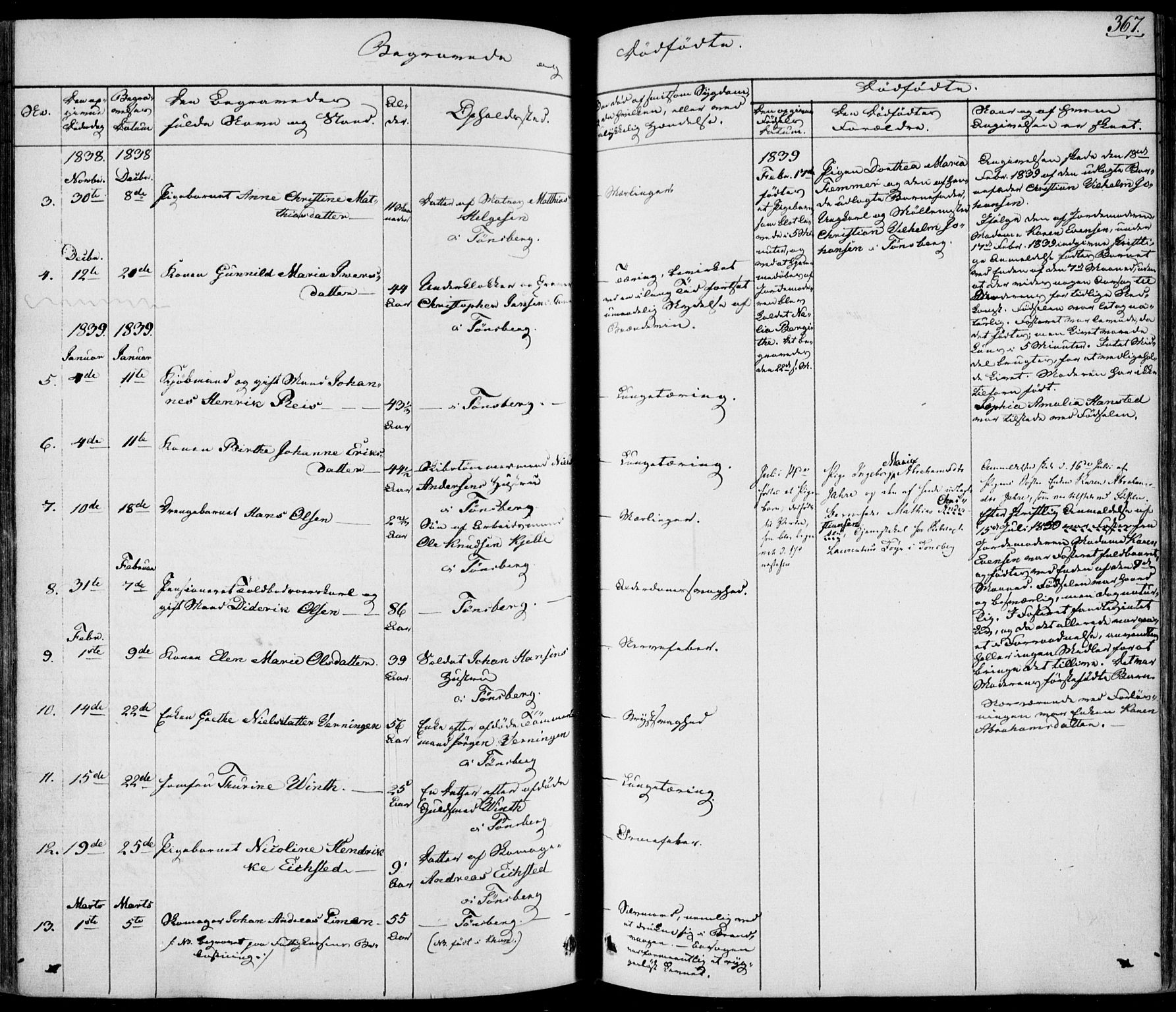 Tønsberg kirkebøker, AV/SAKO-A-330/F/Fa/L0006: Parish register (official) no. I 6, 1836-1844, p. 367