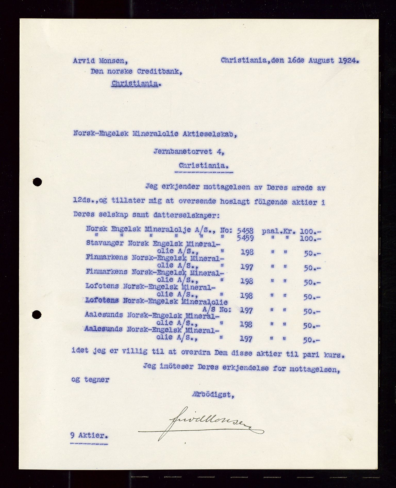 Pa 1521 - A/S Norske Shell, AV/SAST-A-101915/E/Ea/Eaa/L0012: Sjefskorrespondanse, 1924, p. 729