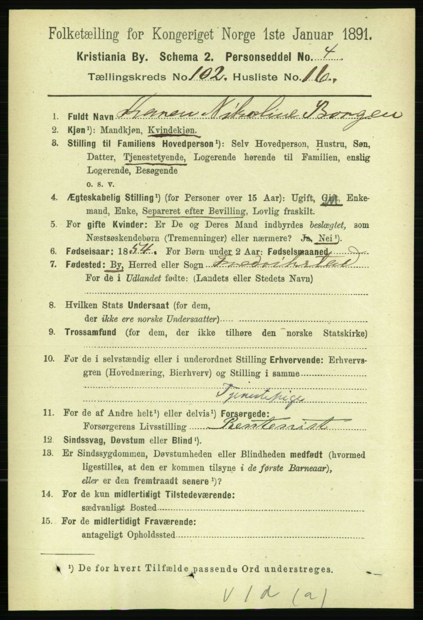 RA, 1891 census for 0301 Kristiania, 1891, p. 50938