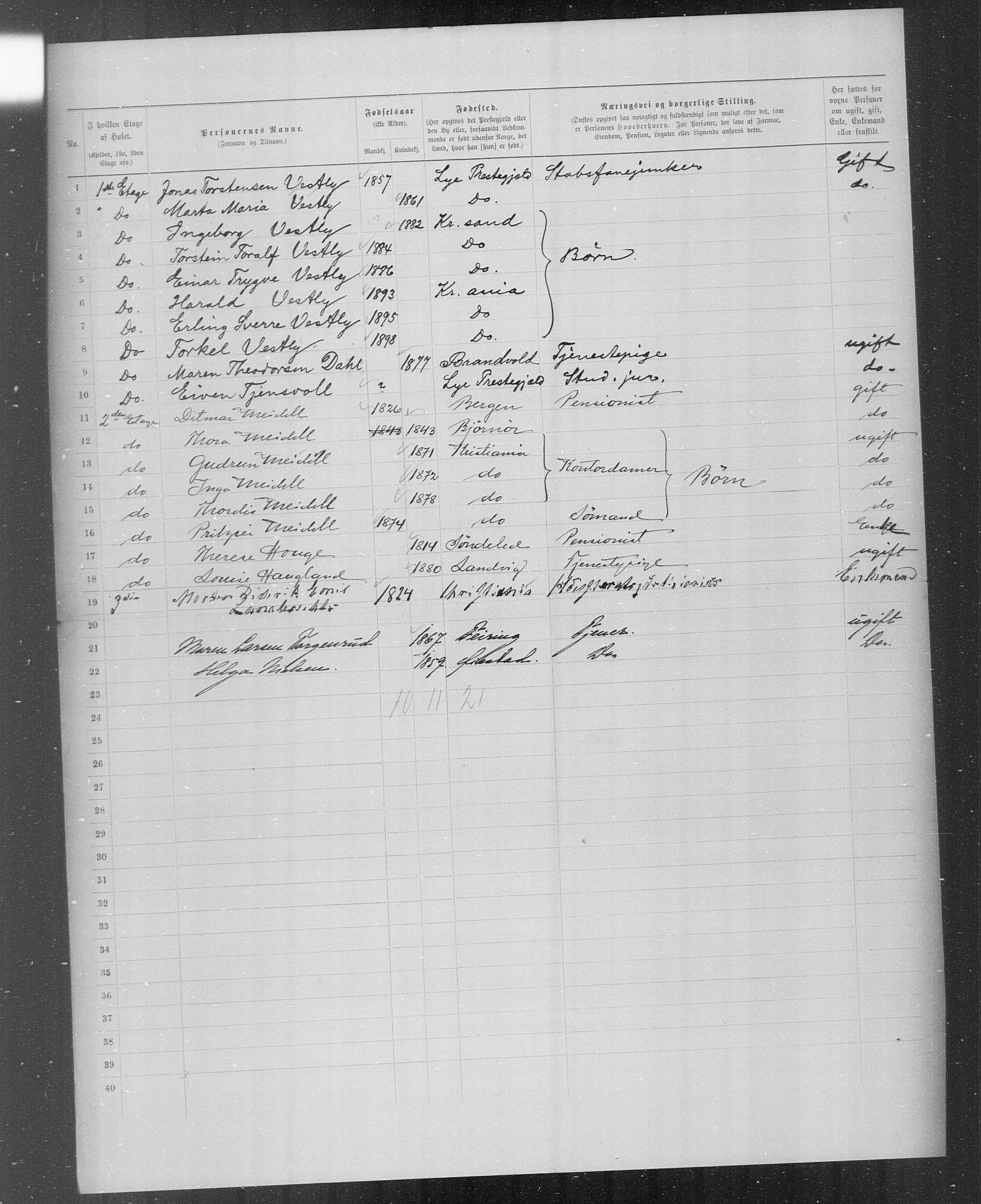 OBA, Municipal Census 1899 for Kristiania, 1899, p. 4709