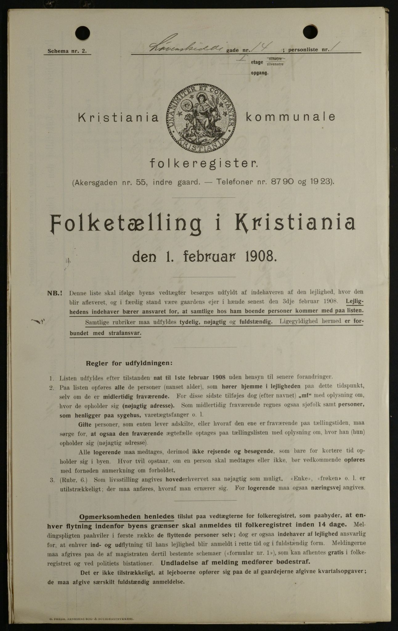 OBA, Municipal Census 1908 for Kristiania, 1908, p. 52866