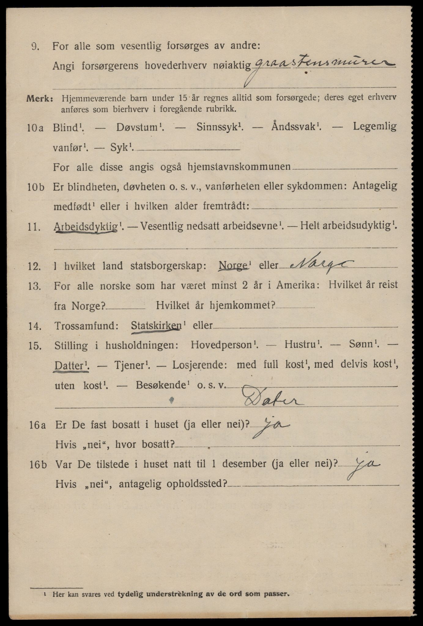 SAST, 1920 census for Stavanger, 1920, p. 35465