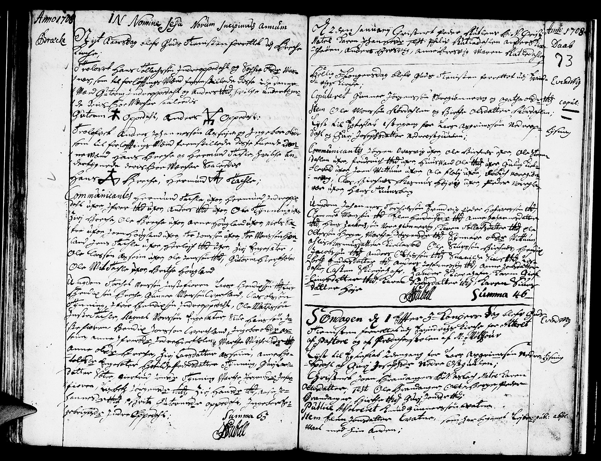 Gulen sokneprestembete, SAB/A-80201/H/Haa/Haaa/L0004: Parish register (official) no. A 4, 1705-1708, p. 73