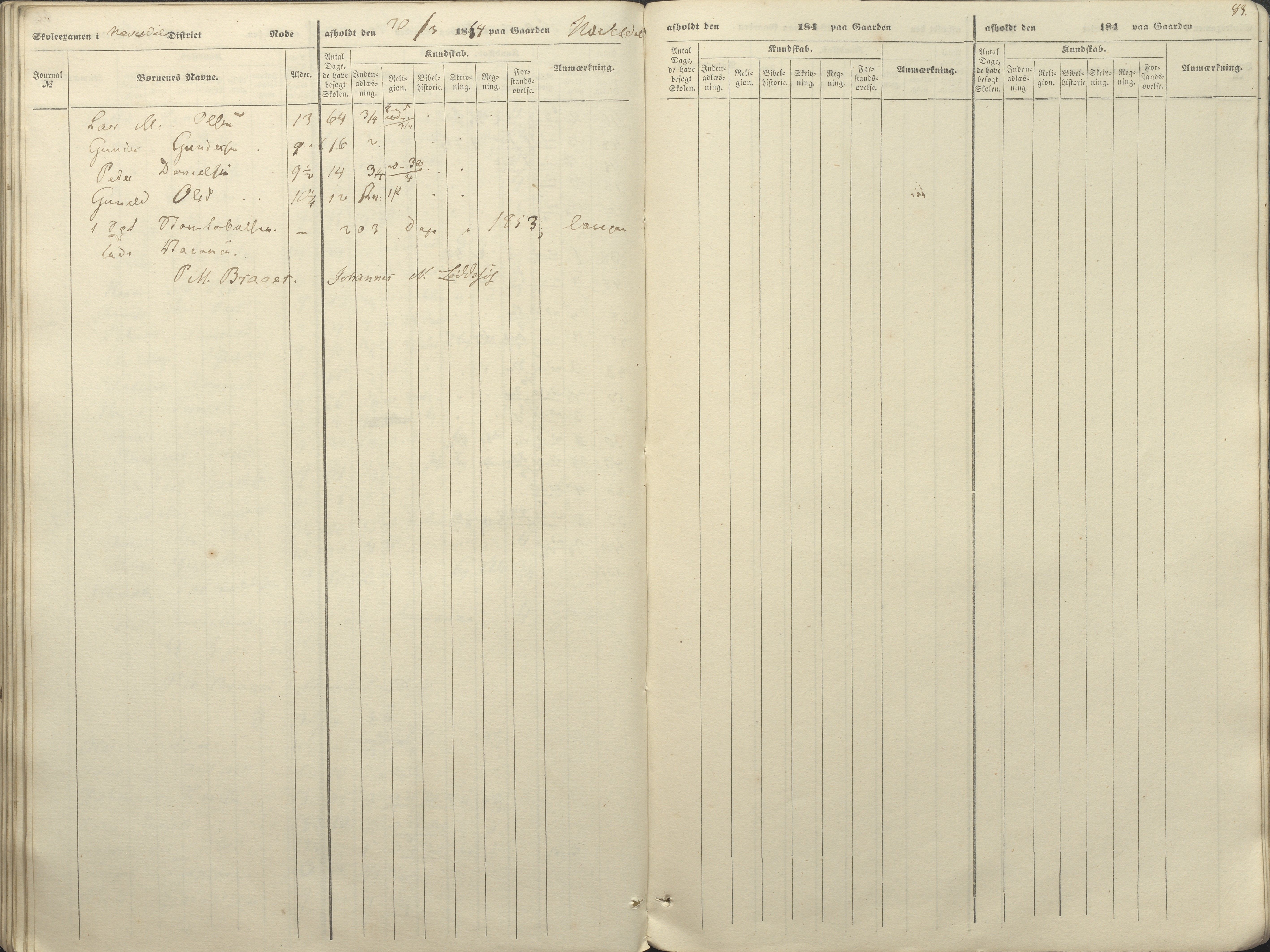 Øyestad kommune frem til 1979, AAKS/KA0920-PK/06/06A/L0046: Eksamensprotokoll, 1848-1854, p. 75