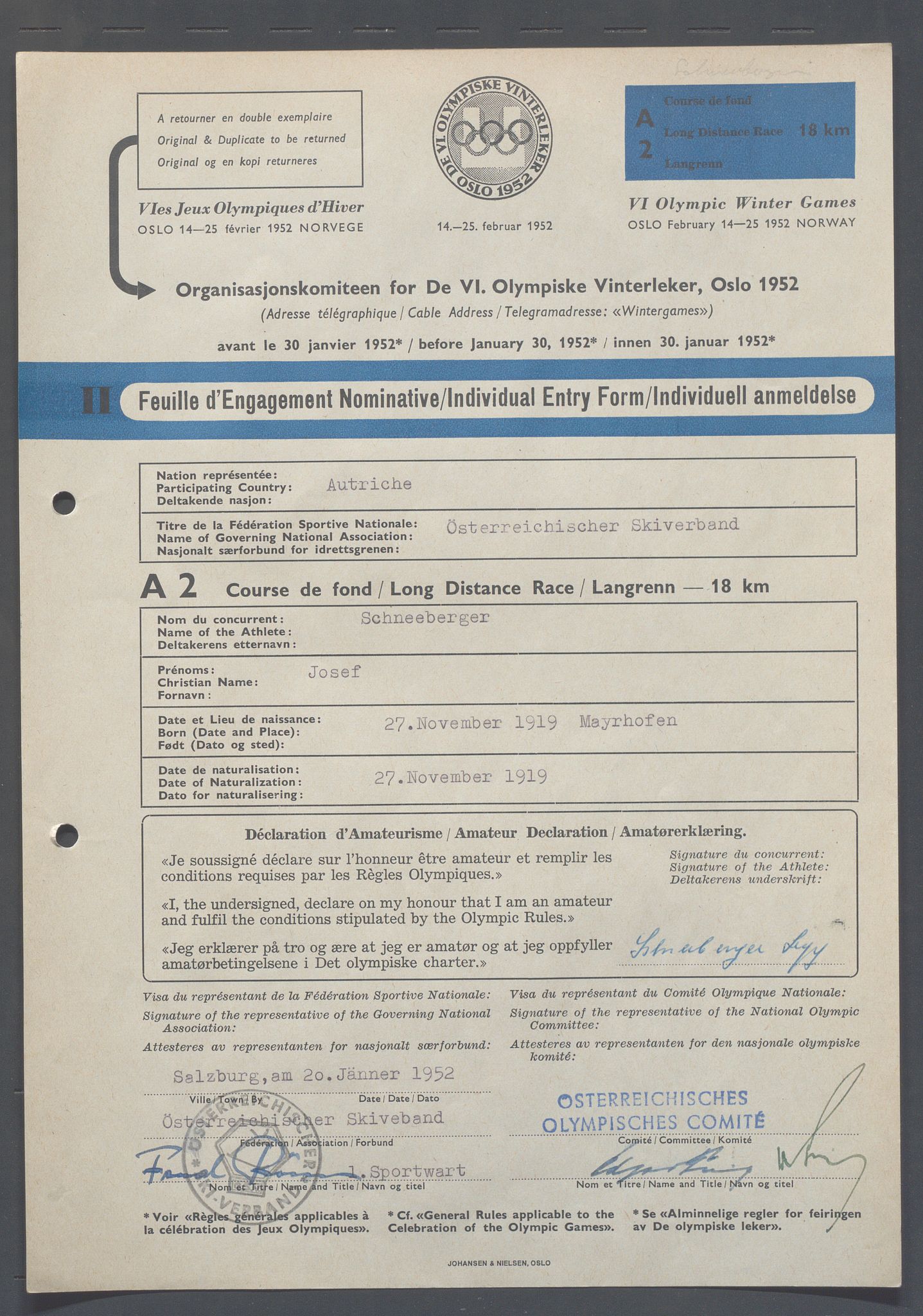 Organisasjonskomiteen for de VI. olympiske vinterleker, OBA/A-20130/H/Ha, 1951-1952, p. 156