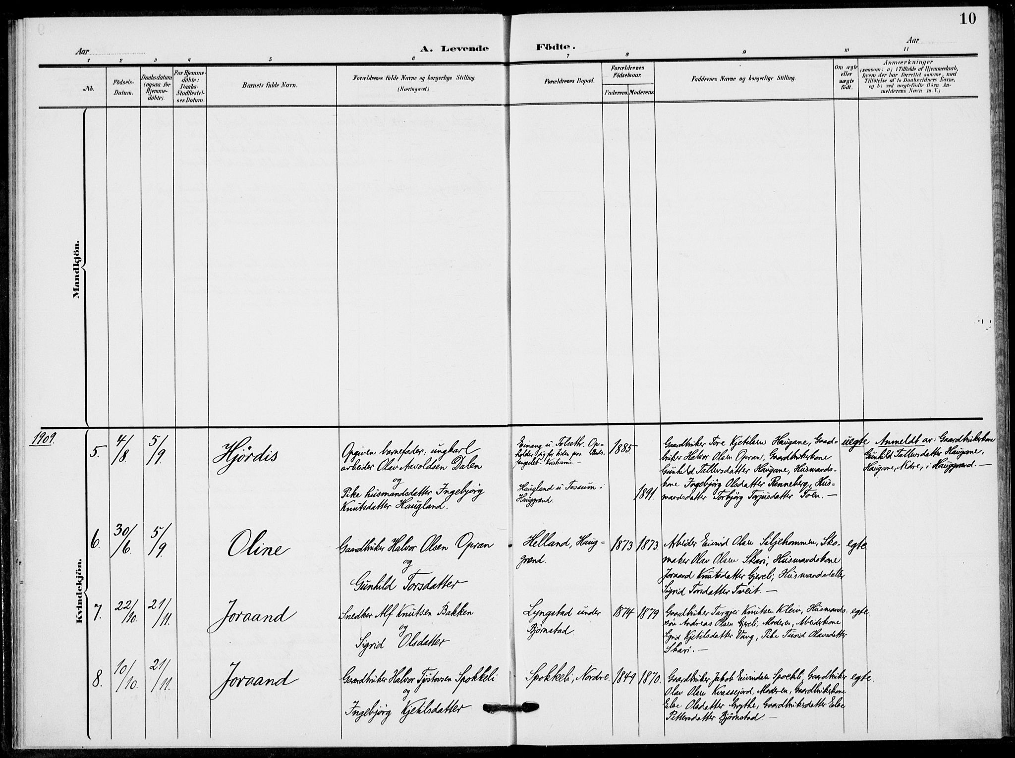 Fyresdal kirkebøker, SAKO/A-263/F/Fb/L0004: Parish register (official) no. II 4, 1903-1920, p. 10