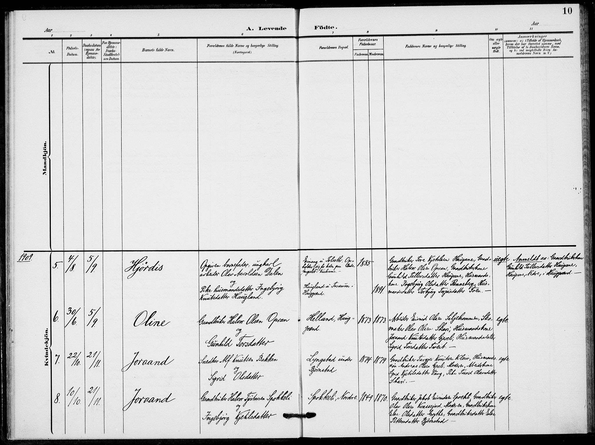 Fyresdal kirkebøker, AV/SAKO-A-263/F/Fb/L0004: Parish register (official) no. II 4, 1903-1920, p. 10