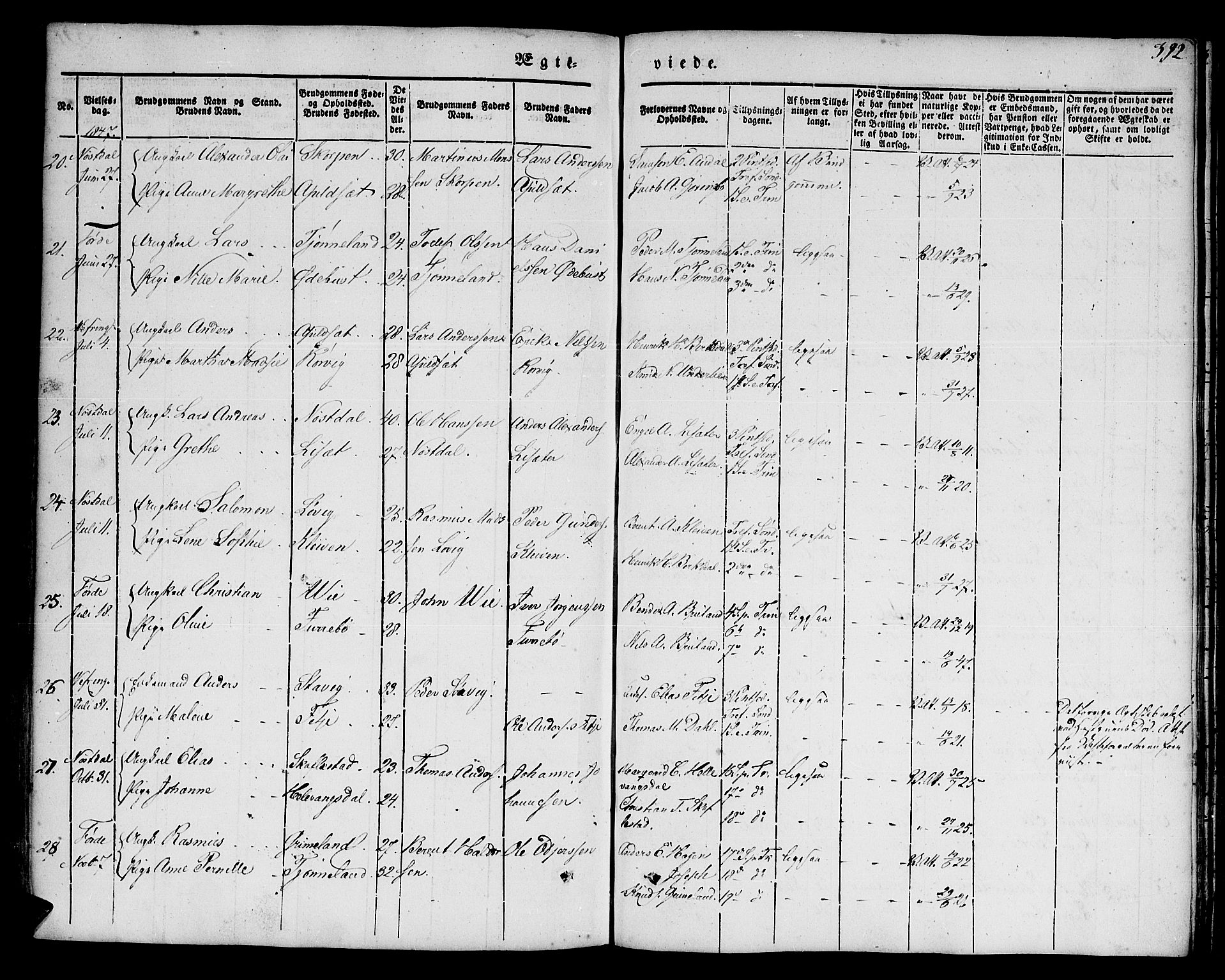 Førde sokneprestembete, AV/SAB-A-79901/H/Haa/Haaa/L0007: Parish register (official) no. A 7, 1843-1860, p. 392