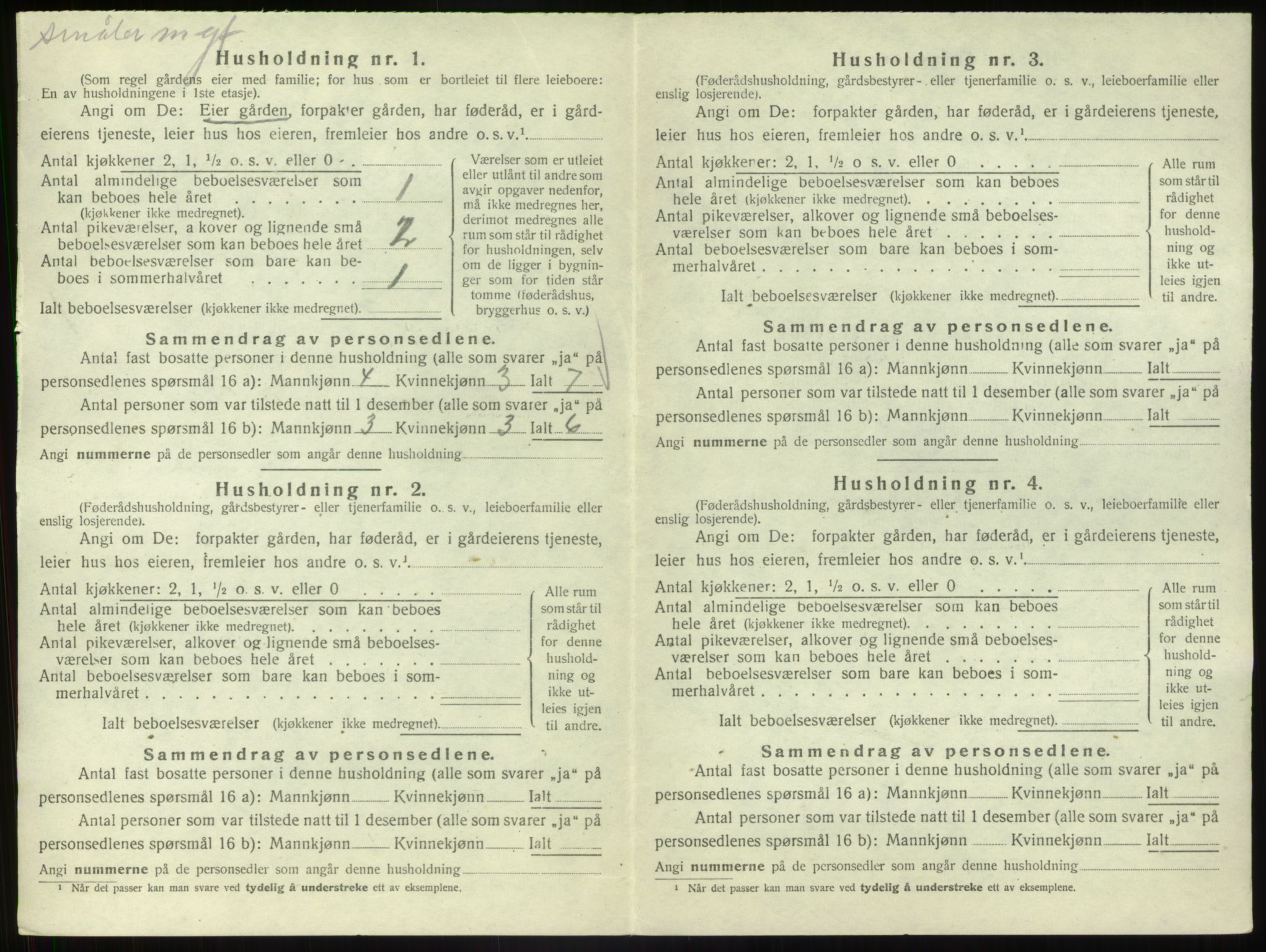 SAB, 1920 census for Vevring, 1920, p. 68