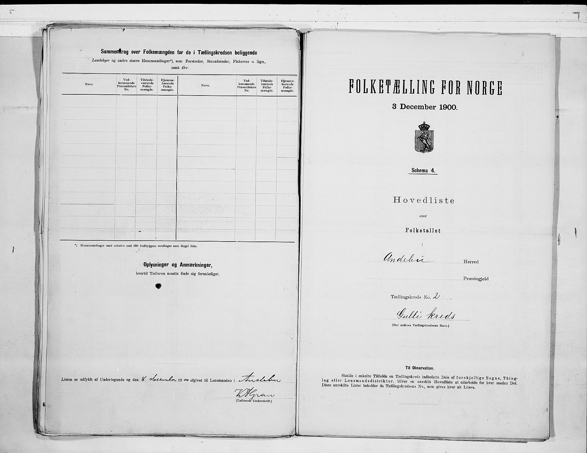 RA, 1900 census for Andebu, 1900, p. 6