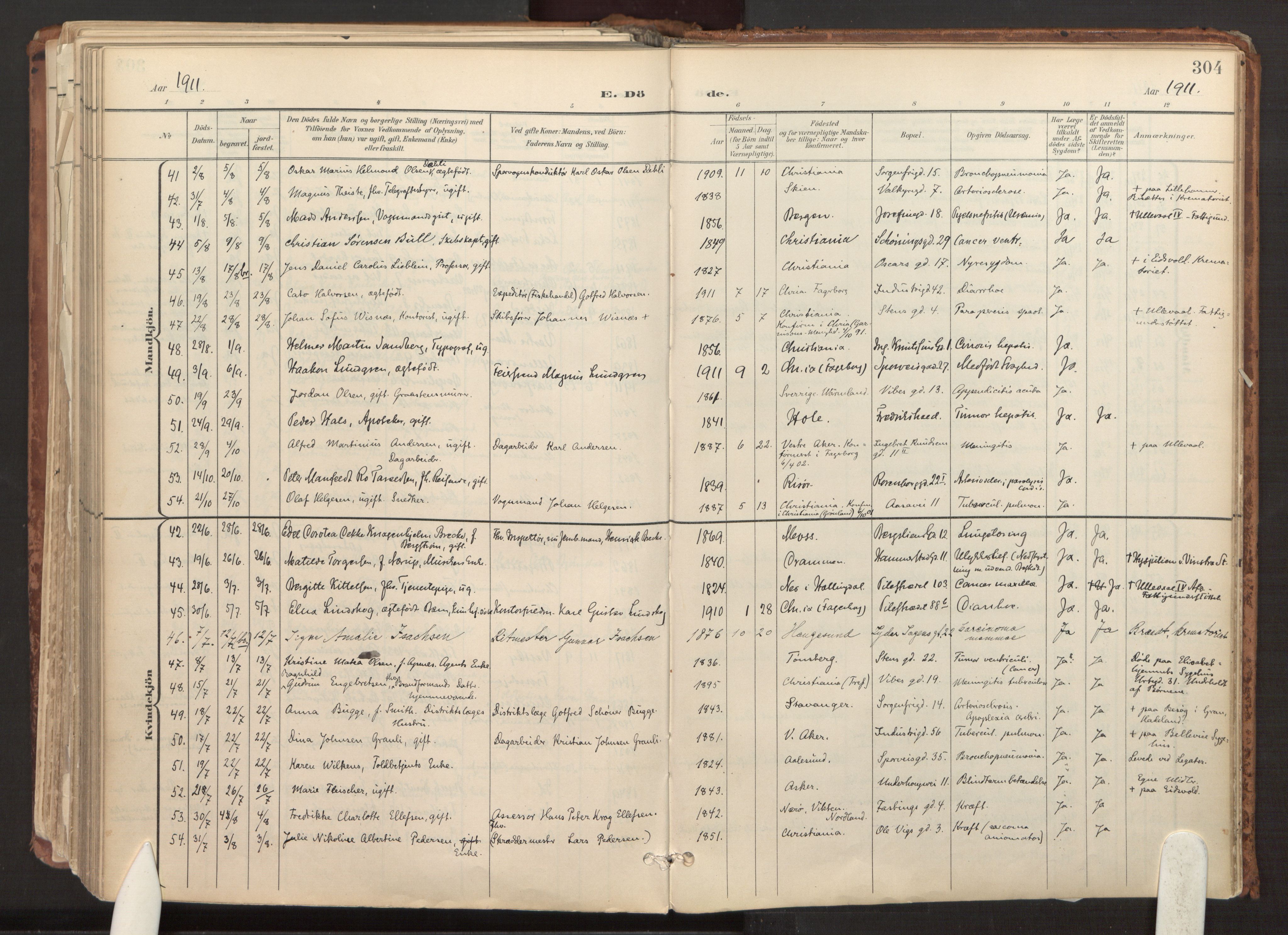 Fagerborg prestekontor Kirkebøker, SAO/A-10844/F/Fa/L0003: Parish register (official) no. 3, 1898-1916, p. 304