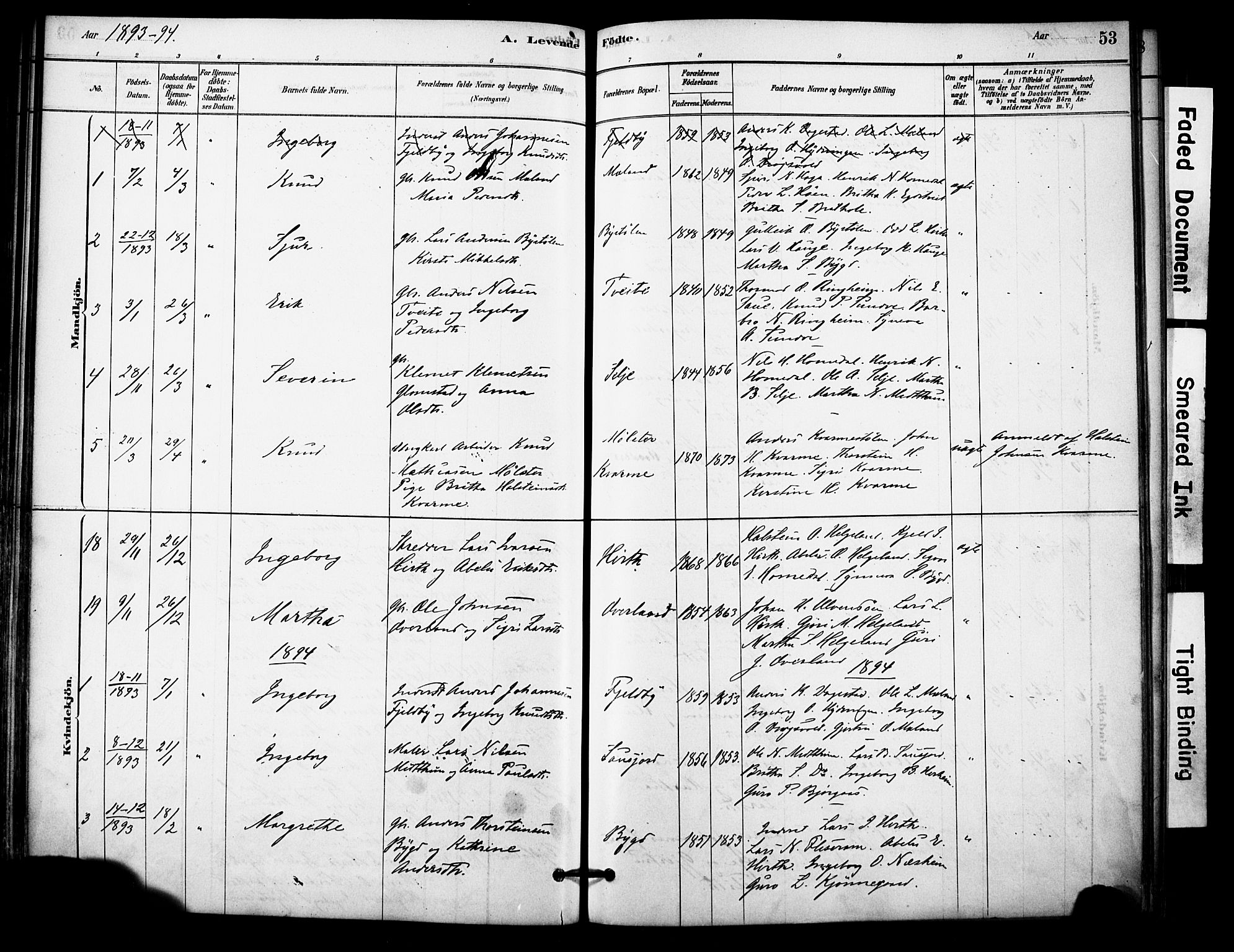 Vossestrand Sokneprestembete, SAB/A-79101/H/Haa: Parish register (official) no. C 1, 1878-1903, p. 53