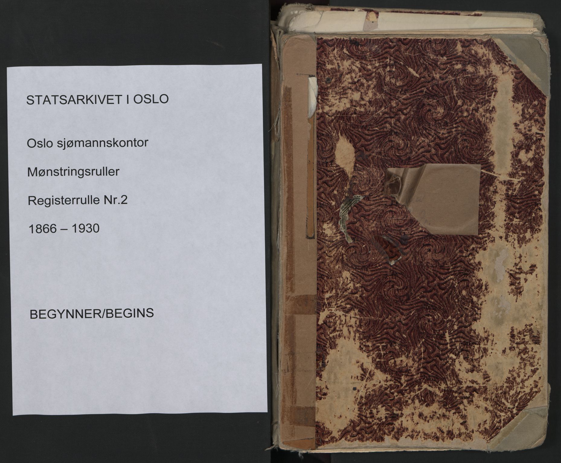 Oslo sjømannskontor, SAO/A-10595/F/Fa/L0002: Register for Kristiania krets, 1866-1930